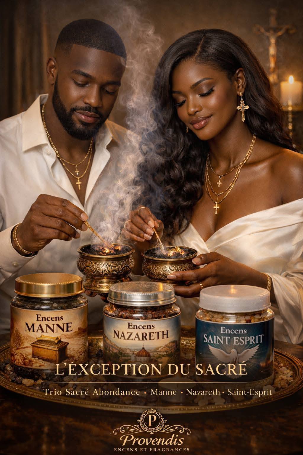 Provendis Encens & Fragrances Facebook ad: ENCENS DE PURIFICATION • OUVERTURE • PROTECTION