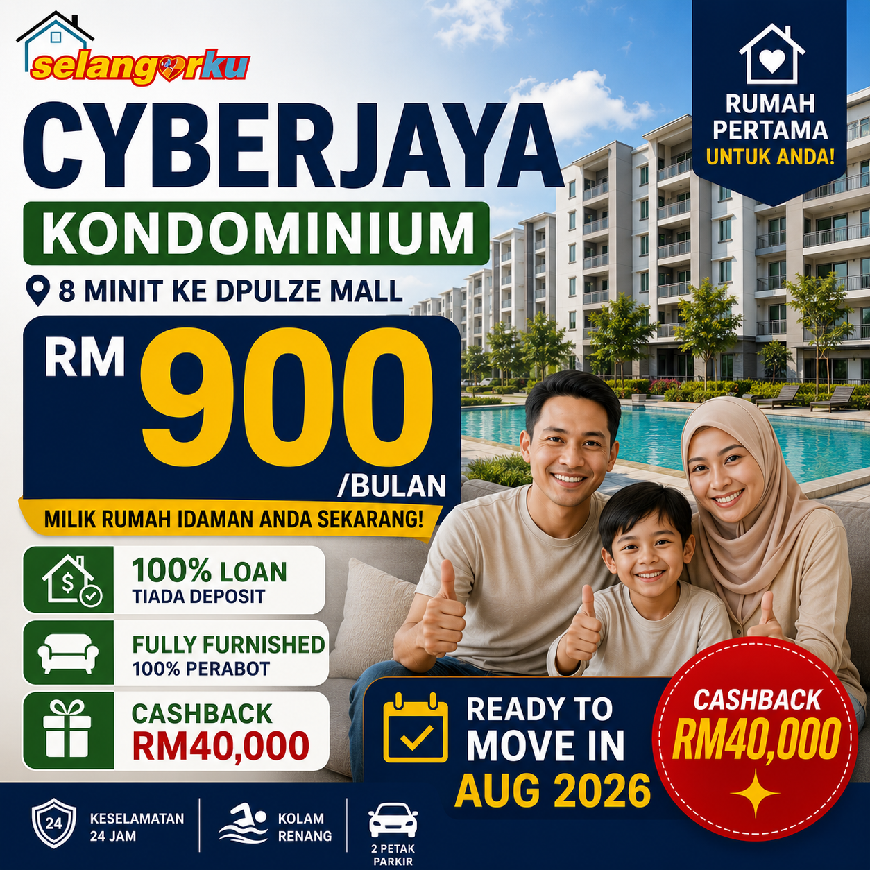 DreamScape Realty Facebook ad: READY TO MOVE IN AUG 2026