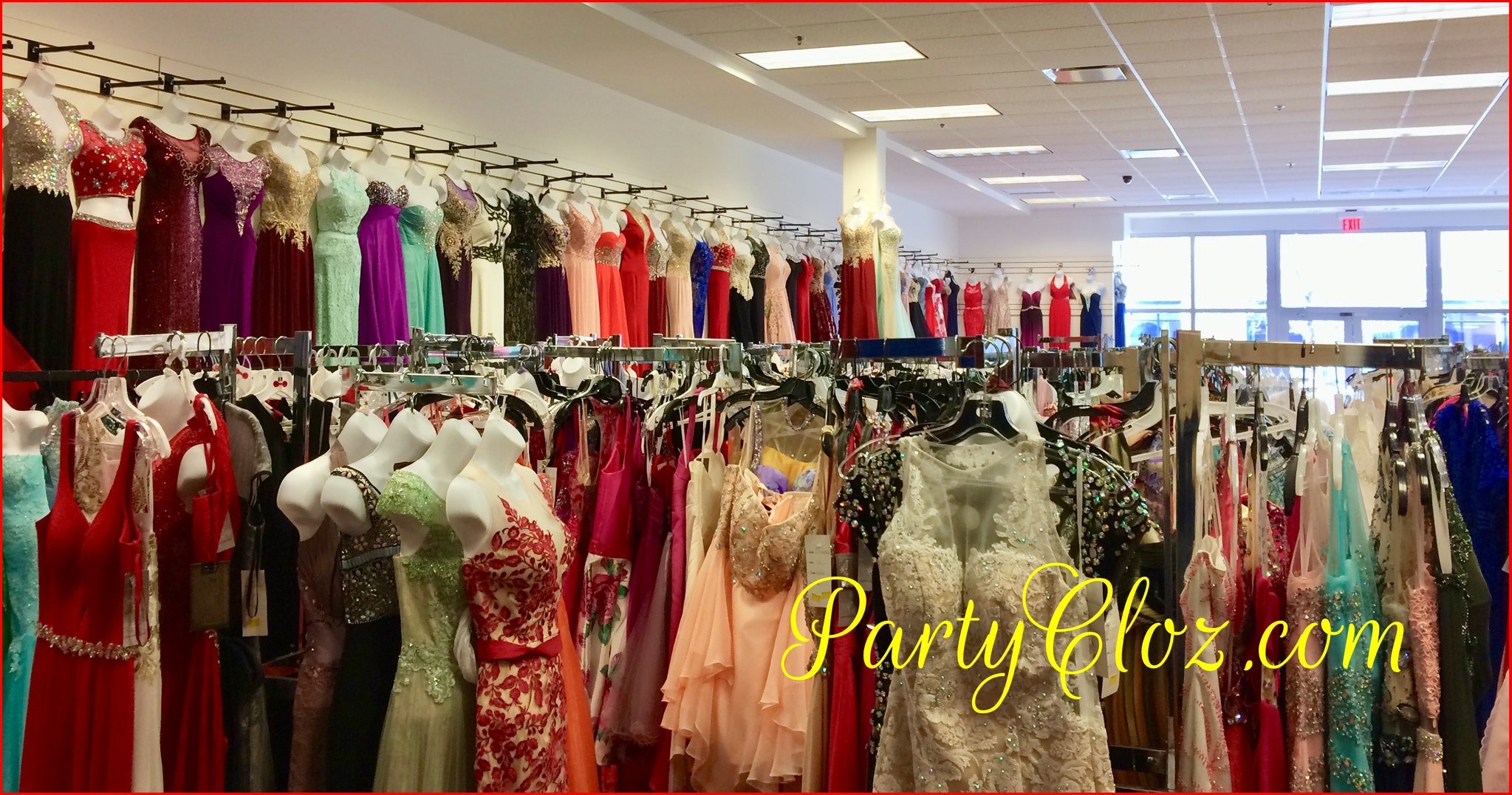 Party Cloz & Bridal Facebook ad: Colorado dress store featuring wedding gowns, prom dresses…