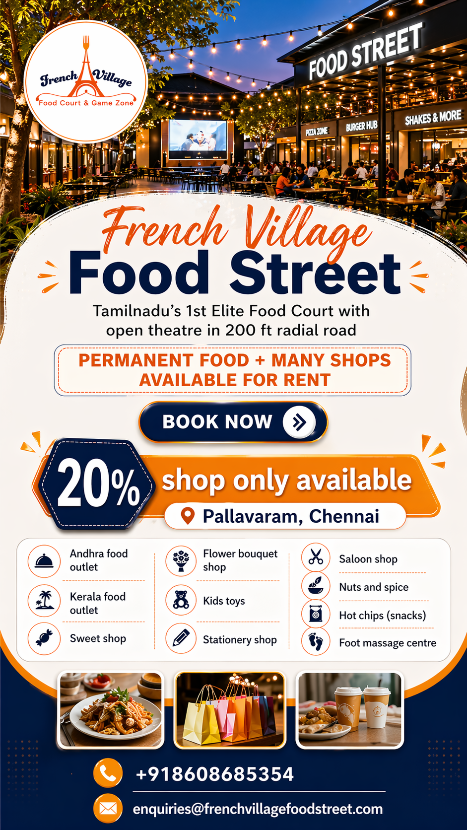 French Village Food Street & Game Zone Facebook ad from Jul 12, 2026