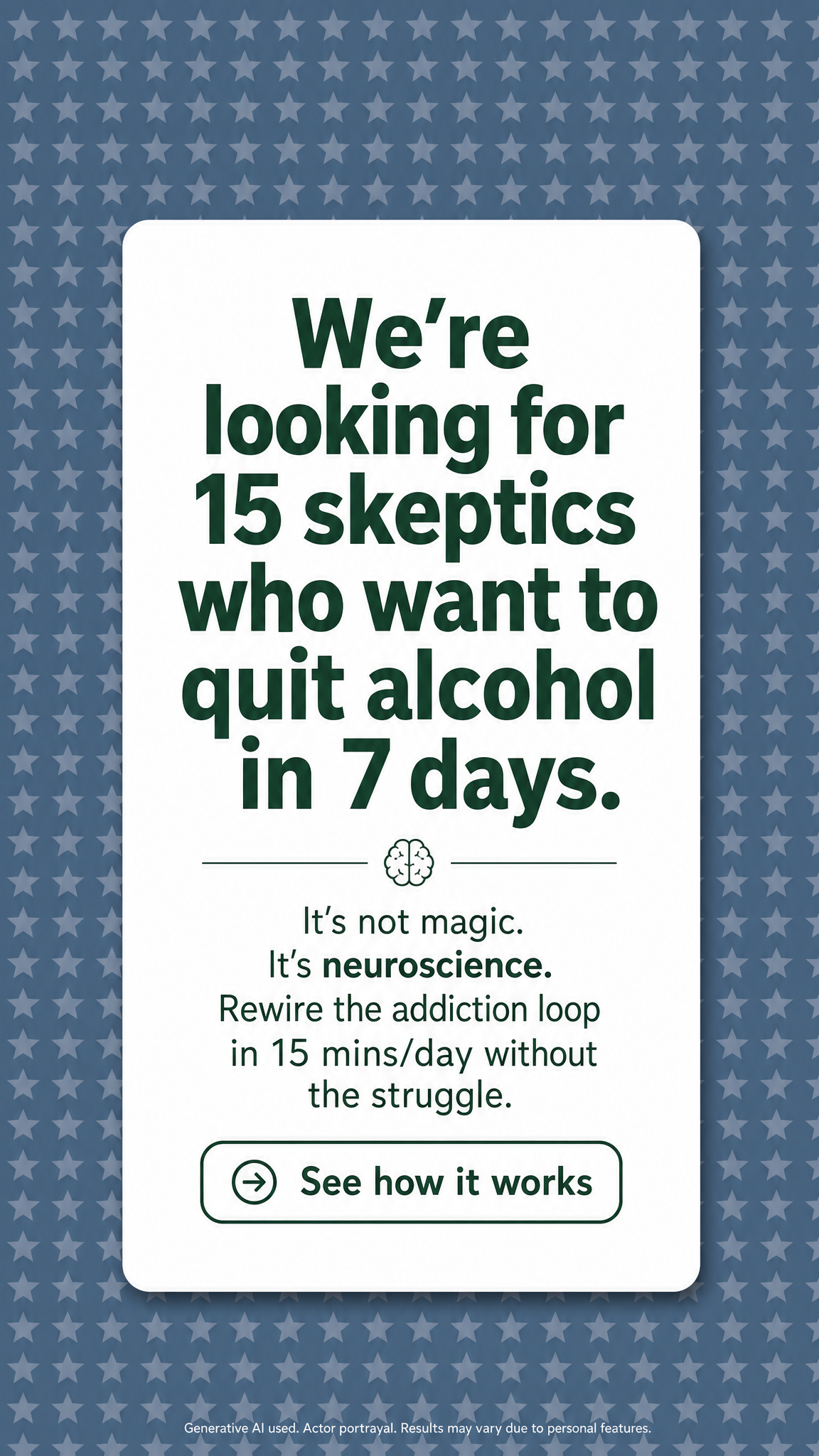 Hypnosis to Stop Drinking Facebook ad