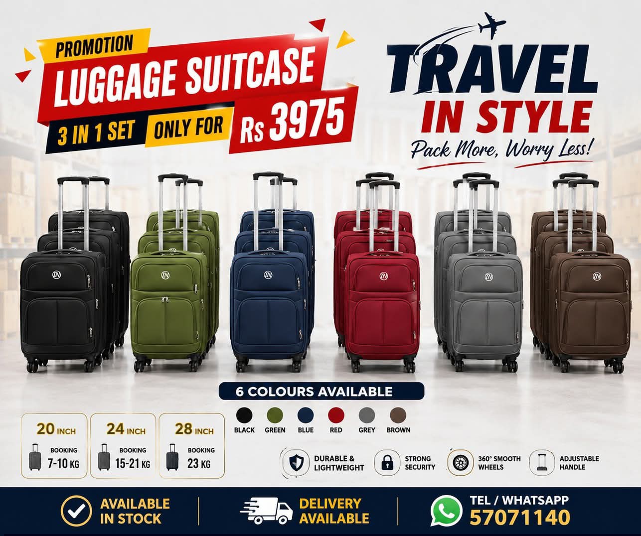 Koothbaully Facebook ad: Promotion Luggage suitcase 3 in 1