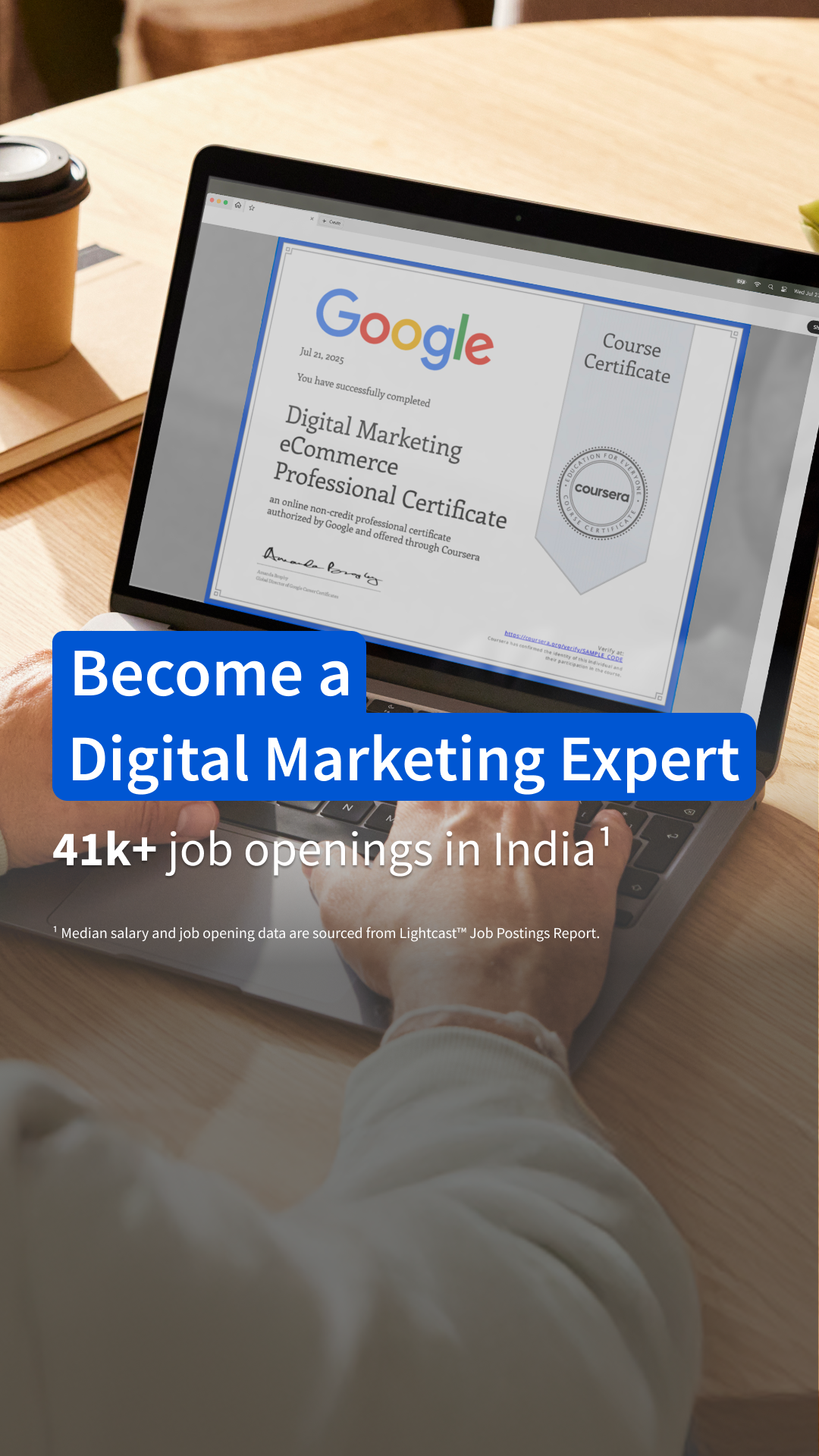 Coursera Facebook ad