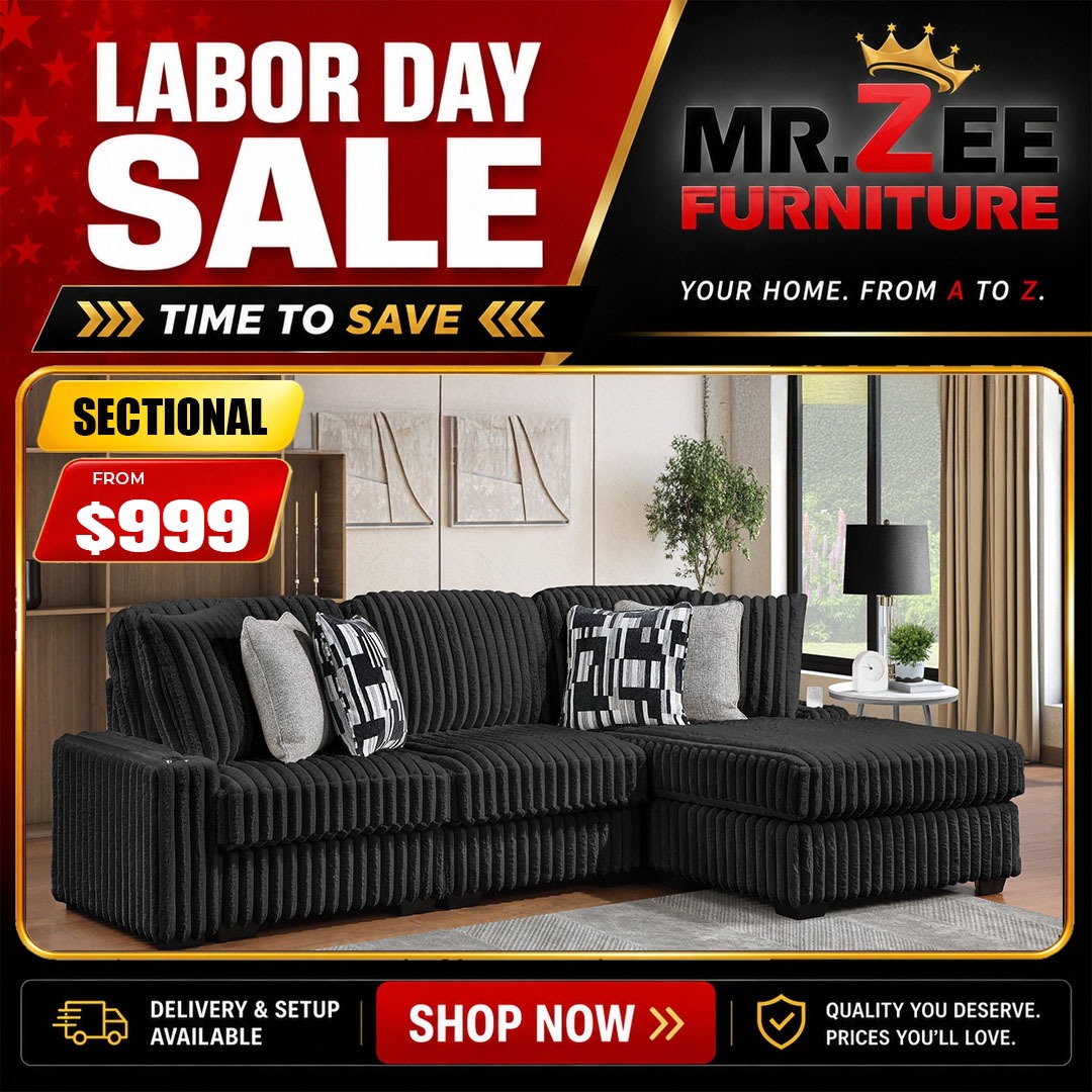 MR ZEE FURNITURE Facebook ad: LABOR DAY SALE STARTS NOW!