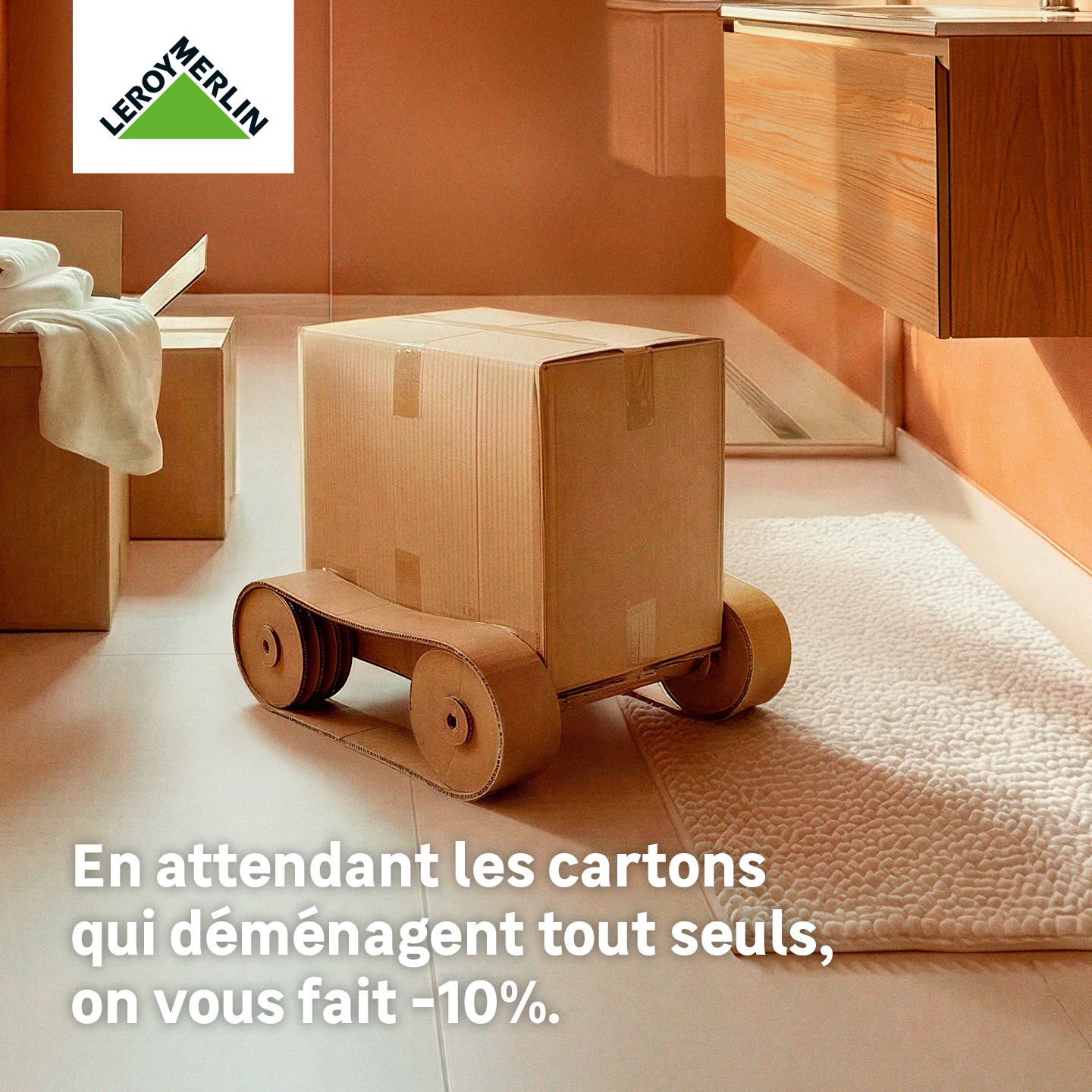 LEROY MERLIN Facebook ad: -10% sur tous vos achats pour emménager