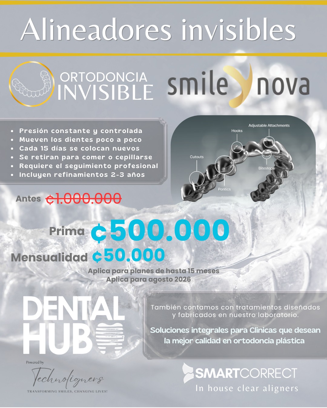 Technoligners - Alineadores dentales invisibles su alcance. Facebook ad: La excelencia de la ingeniería aplicada a su…