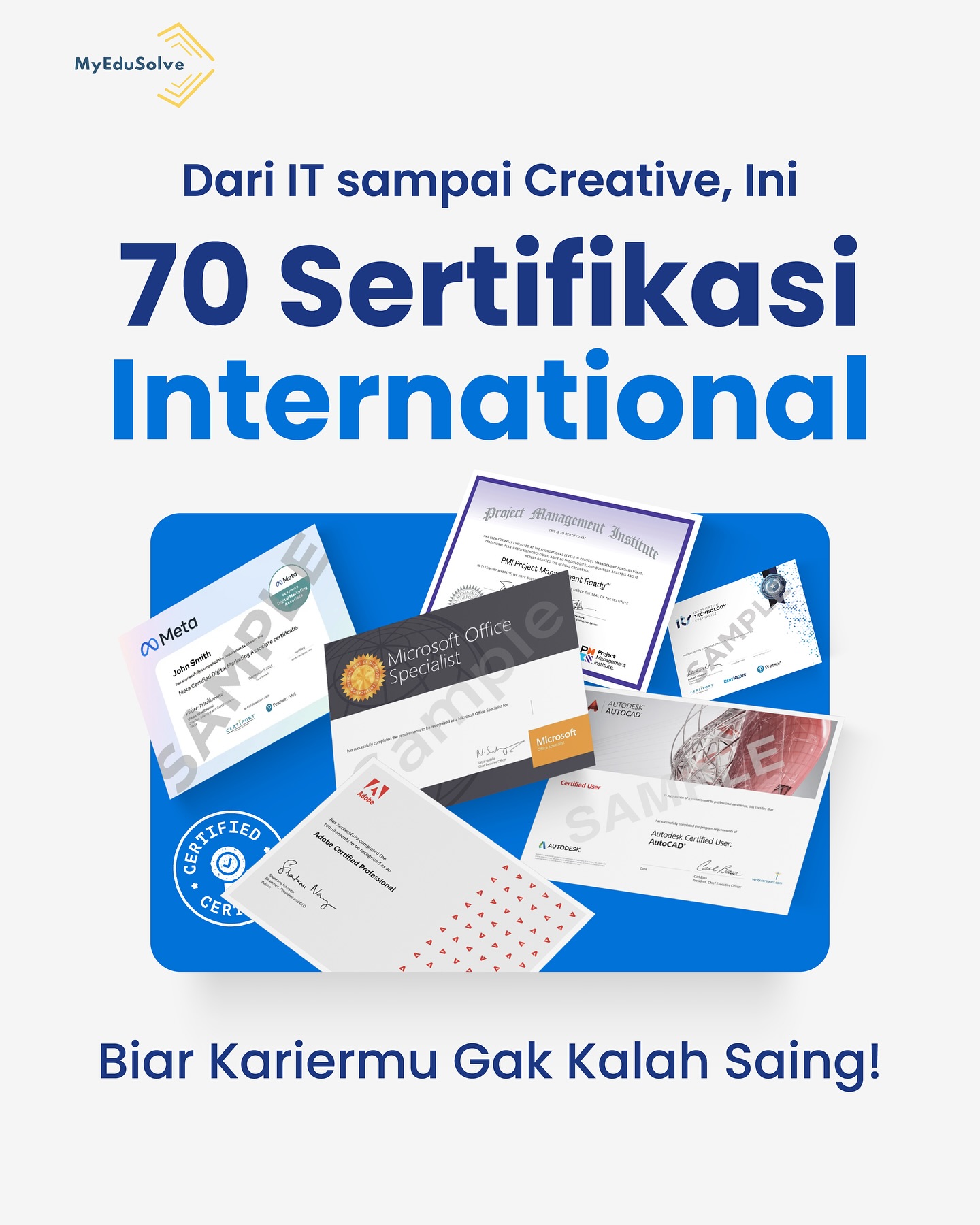 MyEduSolve Facebook ad: Skill udah oke, tapi udah certified?