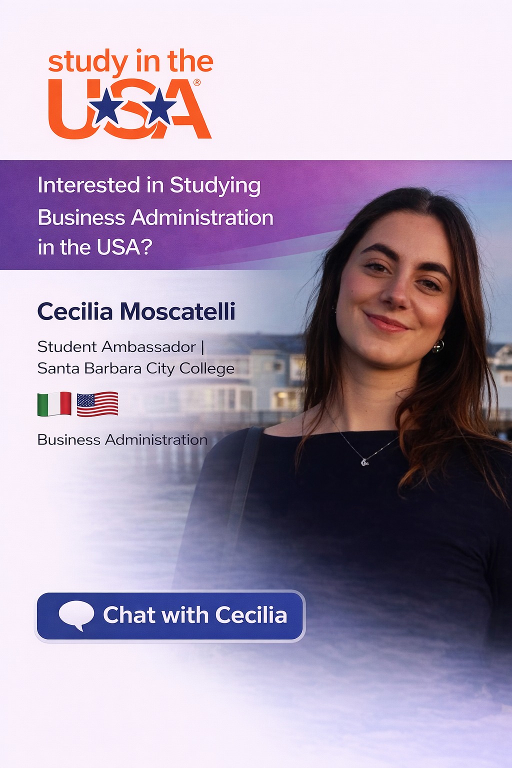 Study in the USA Facebook ad