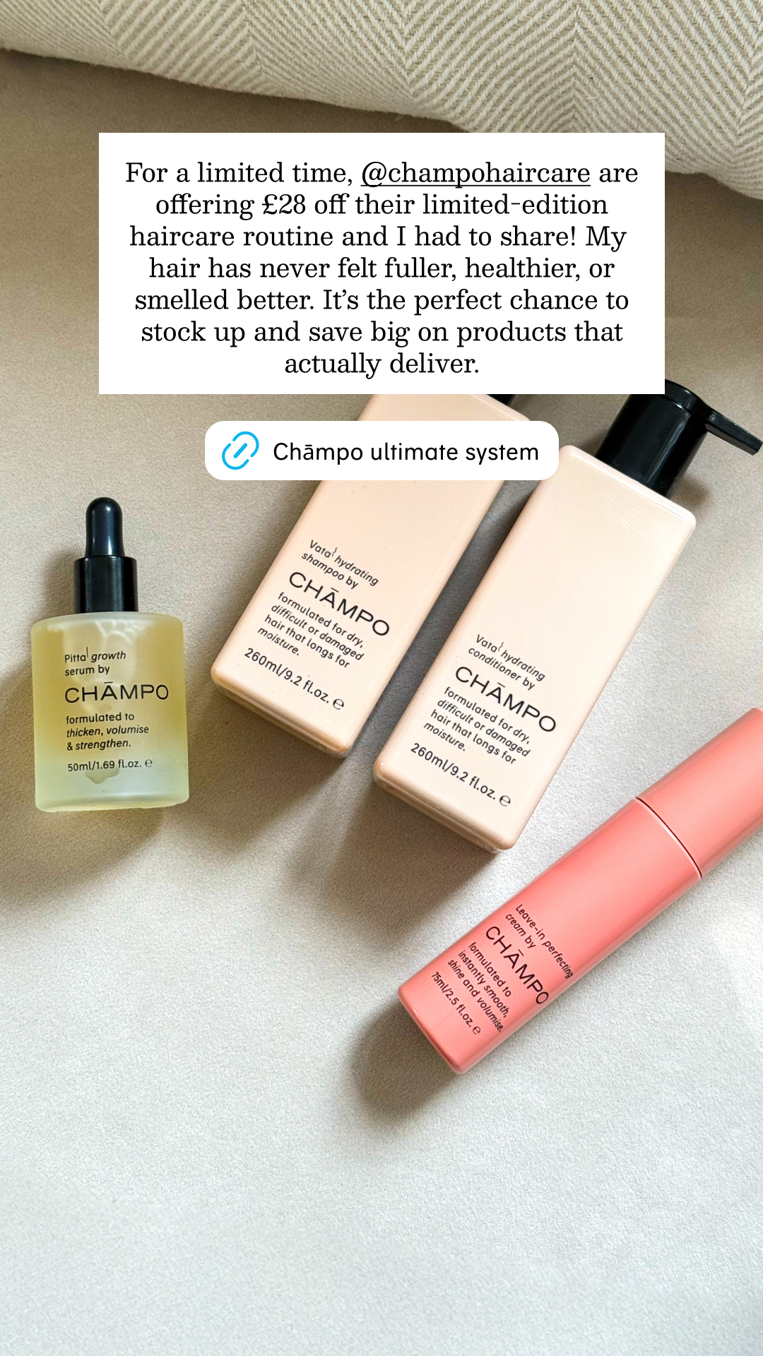 Chāmpo Haircare Facebook ad