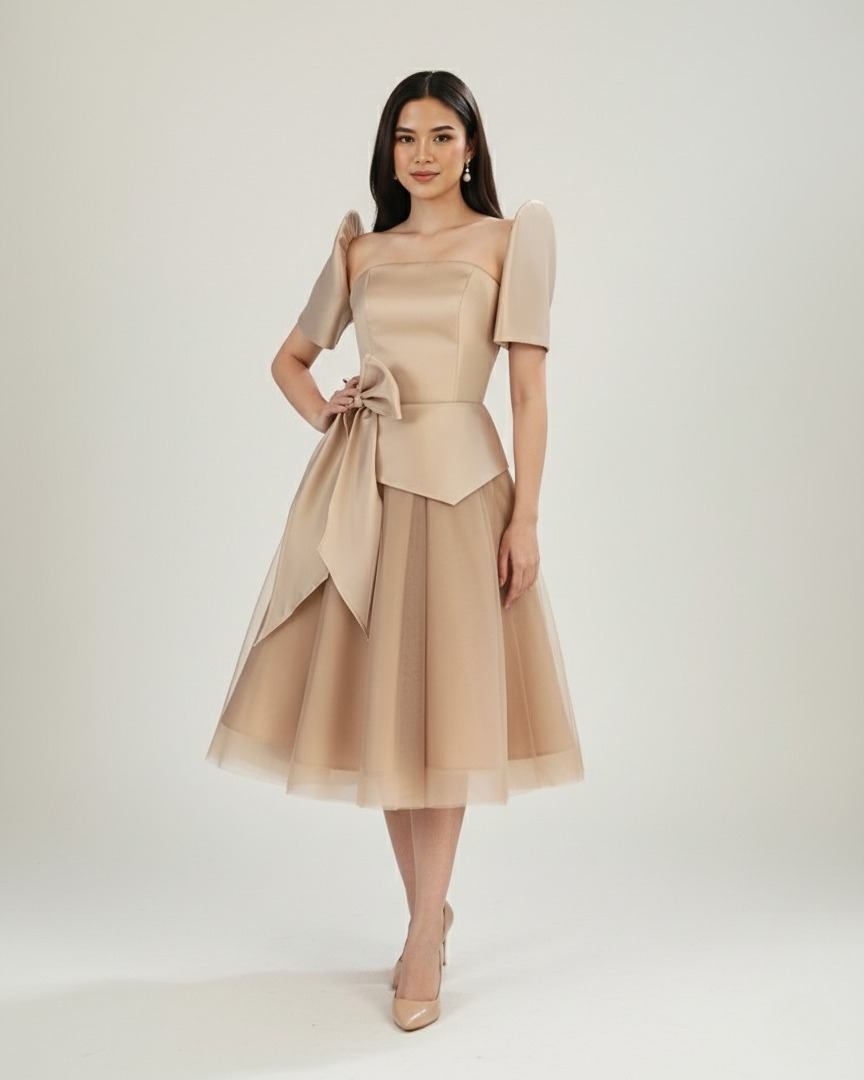 Love Humbly Shop Facebook ad: Adara Midi Filipiniana Dress