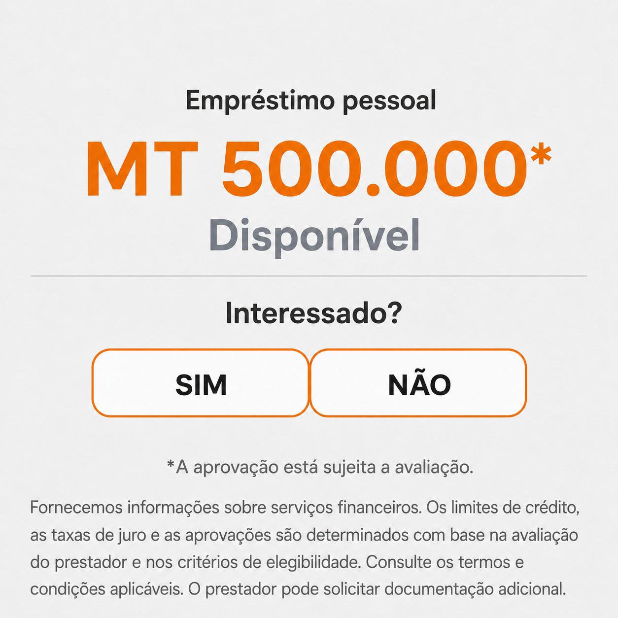 PlusAtlas Key Facebook ad: Empréstimos em Moçambique