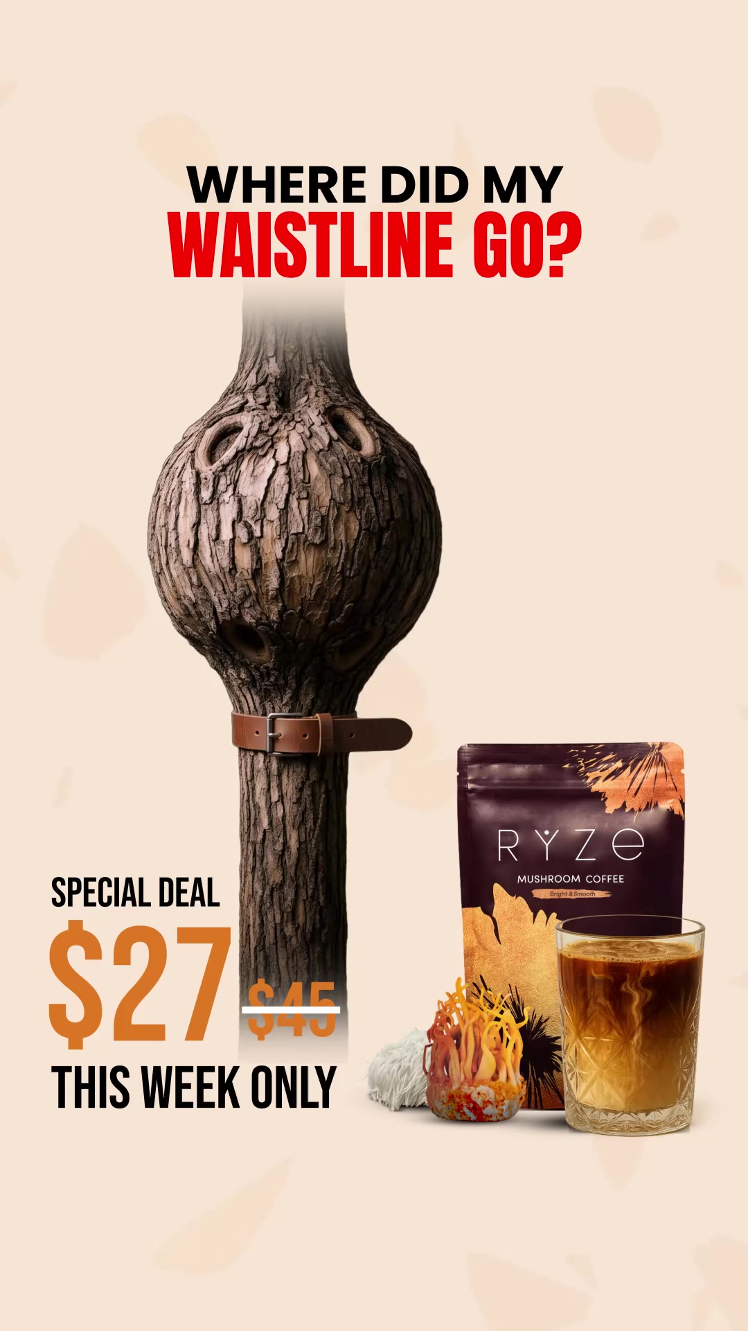 RYZE Superfoods Facebook ad: Pour Yourself a Better Cup of Coffee