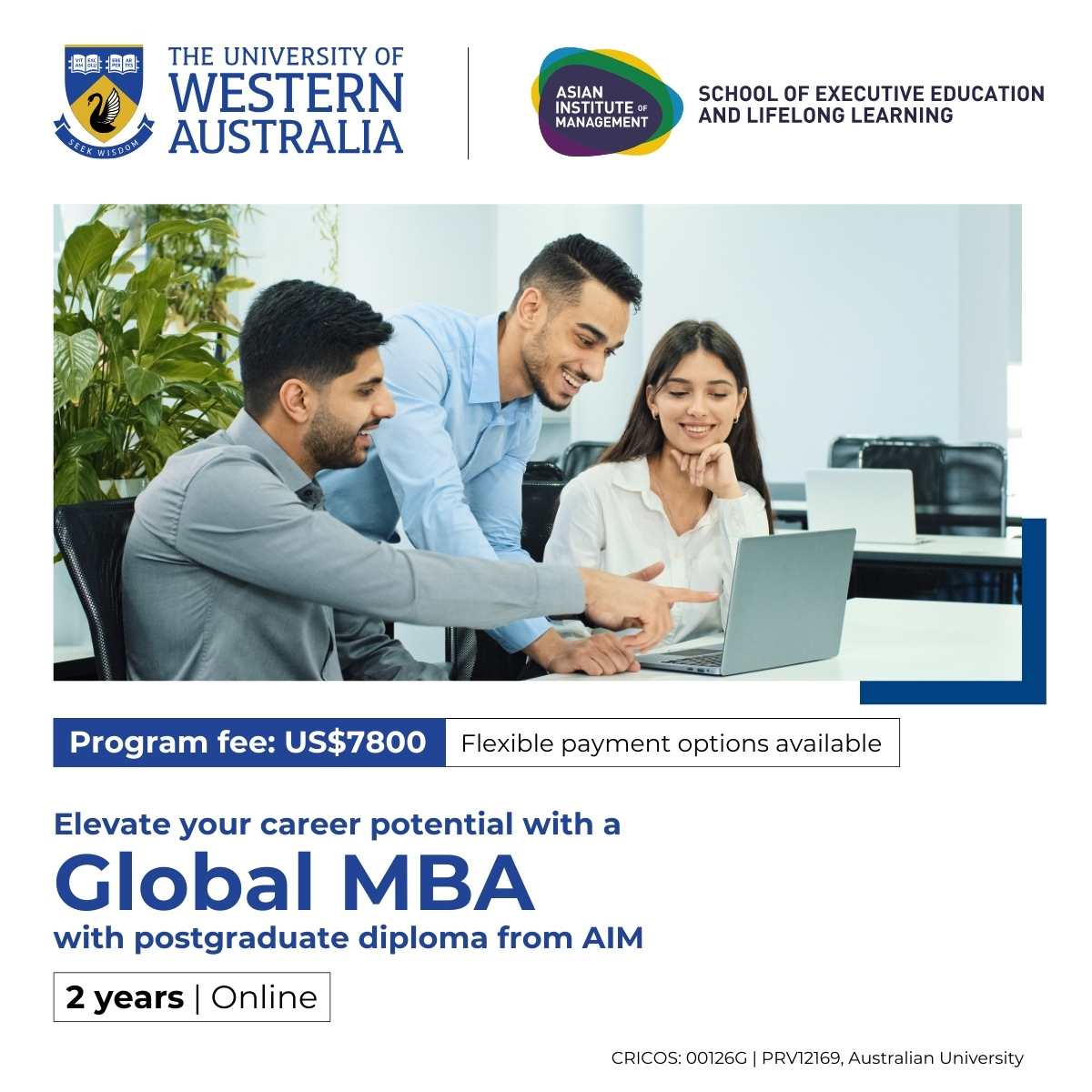 The University of Western Australia Global MBA with PG Diploma from AIM Facebook ad