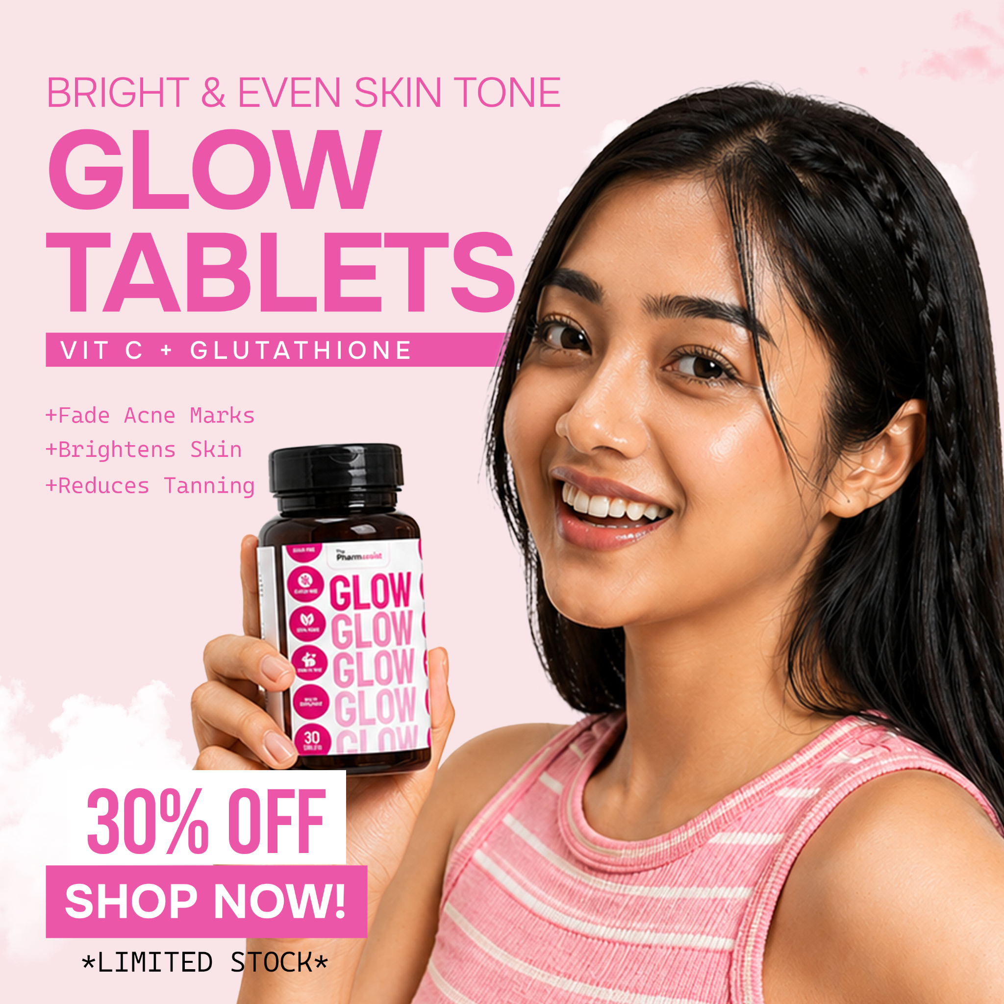 The Pharmassist Facebook ad: Brighten & Hydrate Skin Naturally