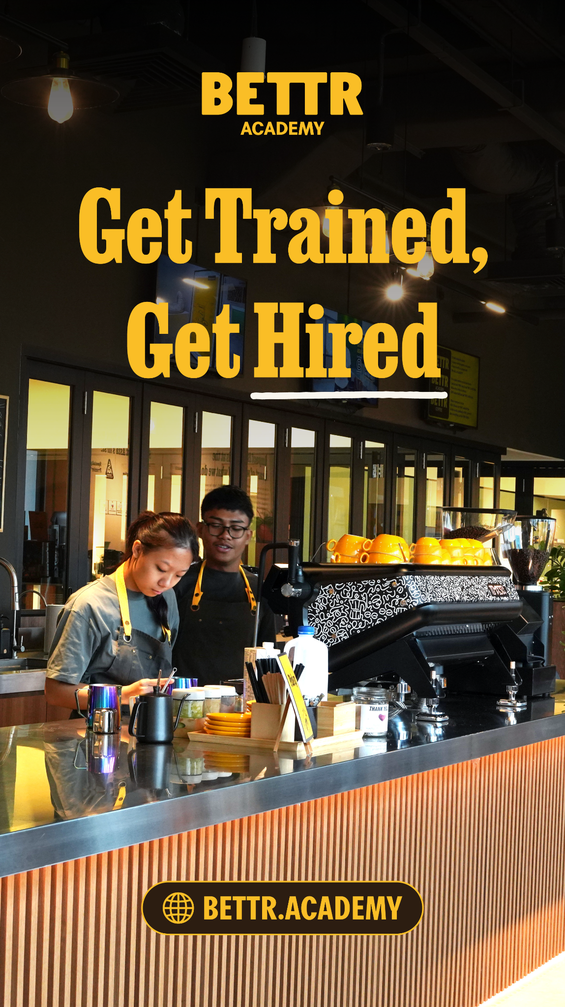 Bettr Academy Facebook ad: Start a new career in F&B today!