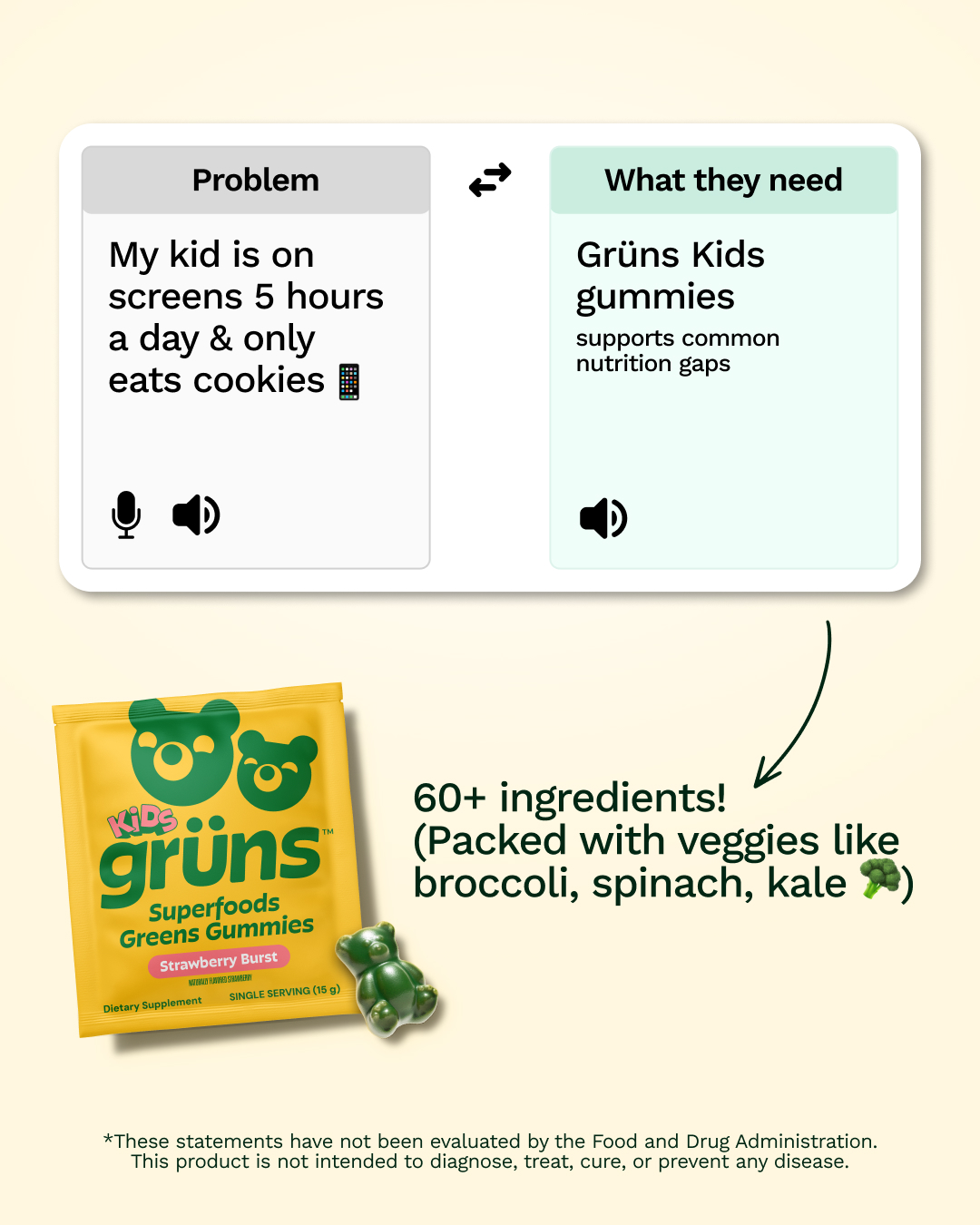 Grüns Kids Facebook ad