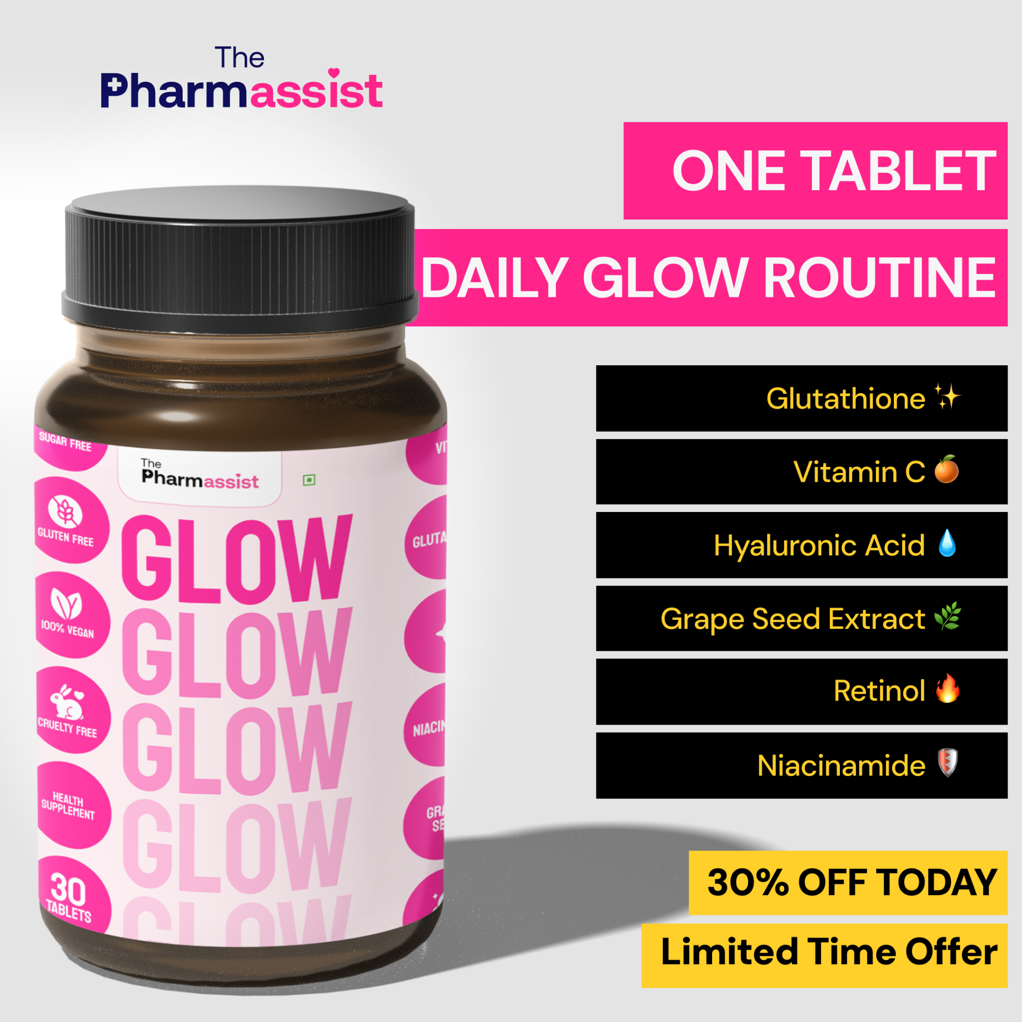 The Pharmassist Facebook ad: Brighten & Hydrate Skin Naturally