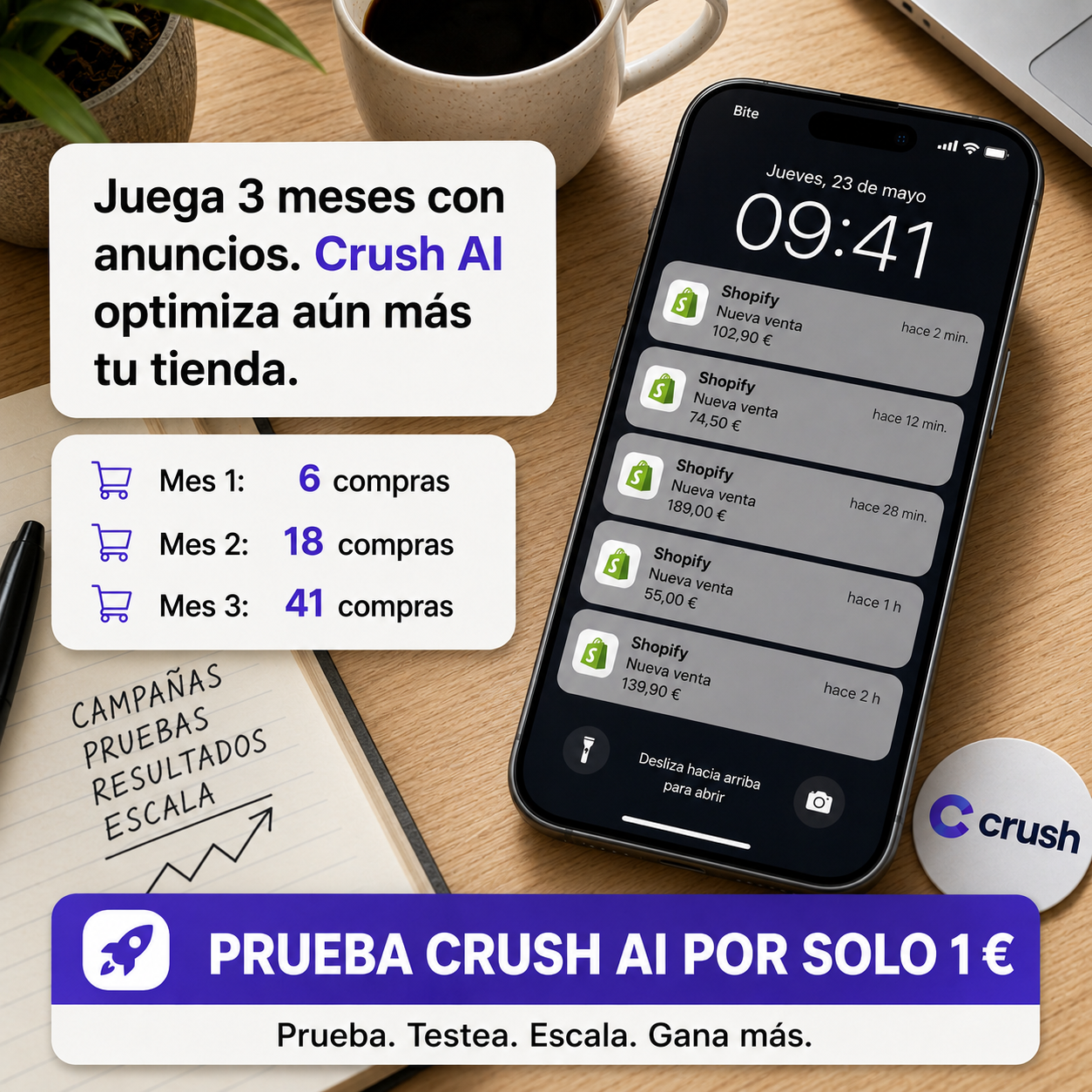 trycrush.ai Facebook ad