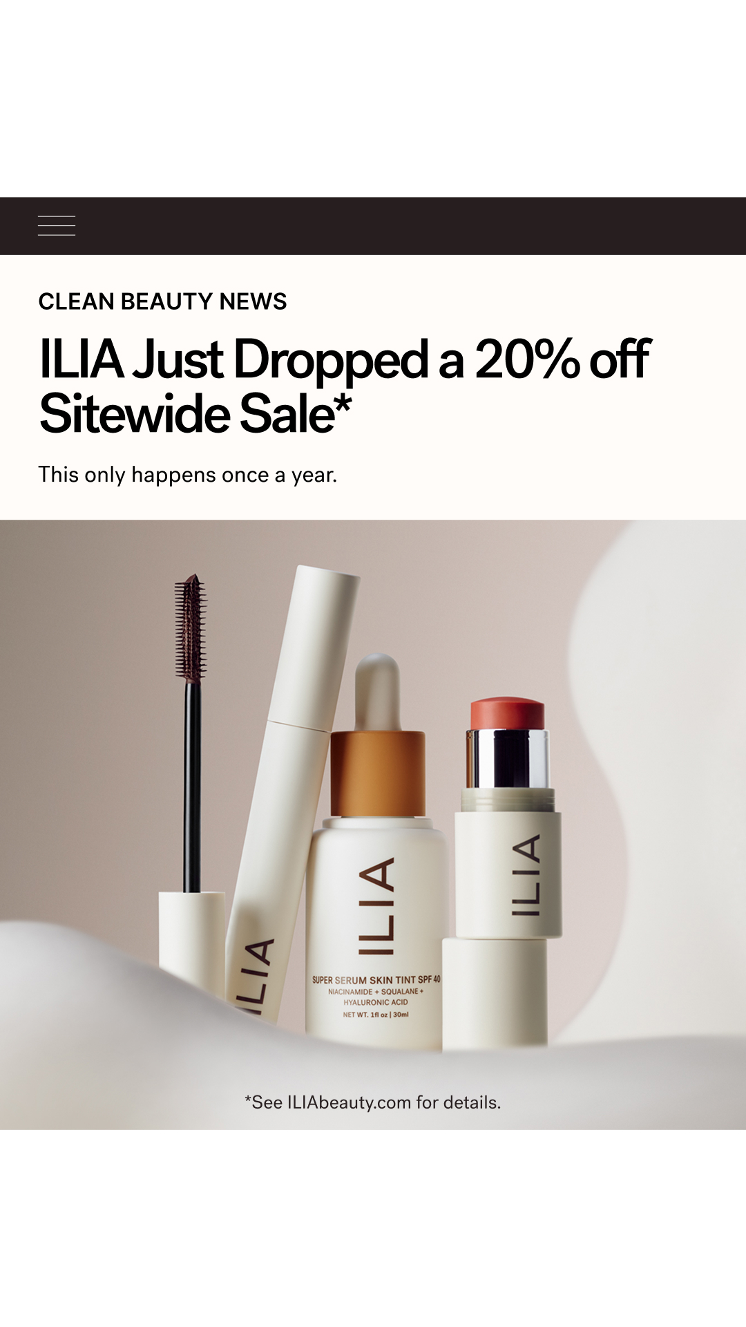 ILIA Beauty Facebook ad