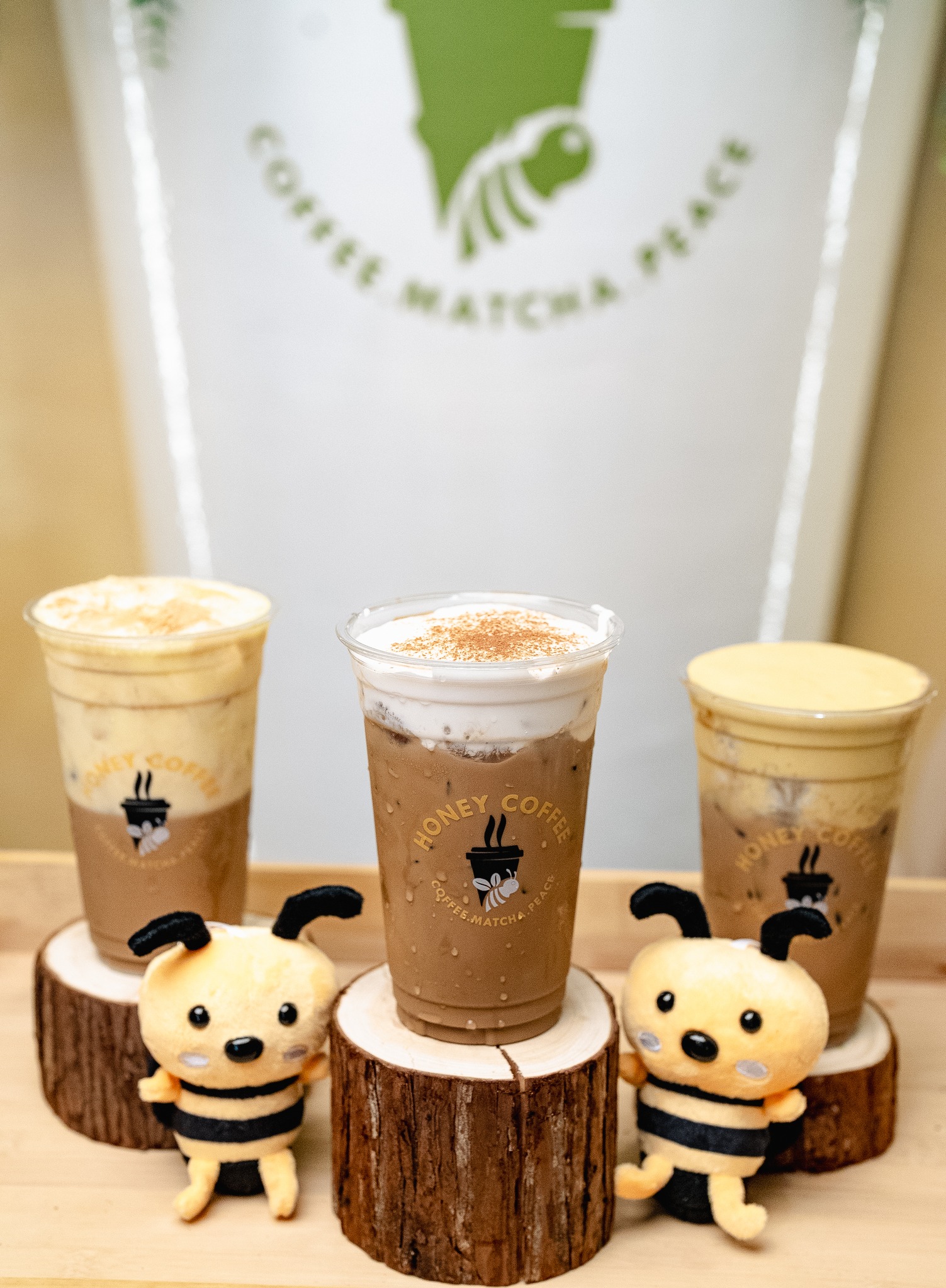 Honey Coffee & Matcha Facebook ad: **SOFT OPENING ANNOUNCEMENT**