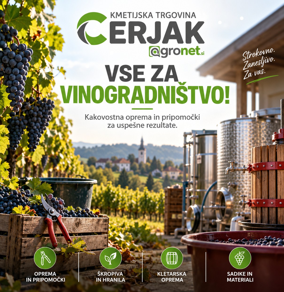Kmetijska trgovina Cerjak Facebook ad: Vinogradništvo in sadjarstvo - agronet.si