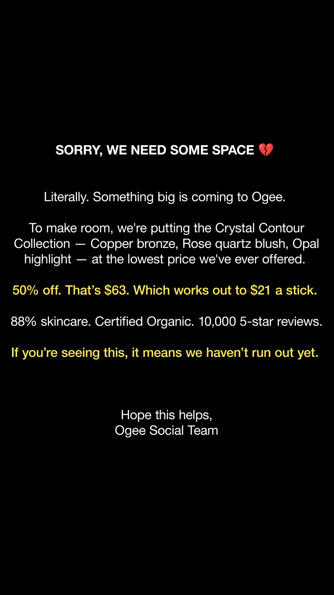 OGEE Facebook ad