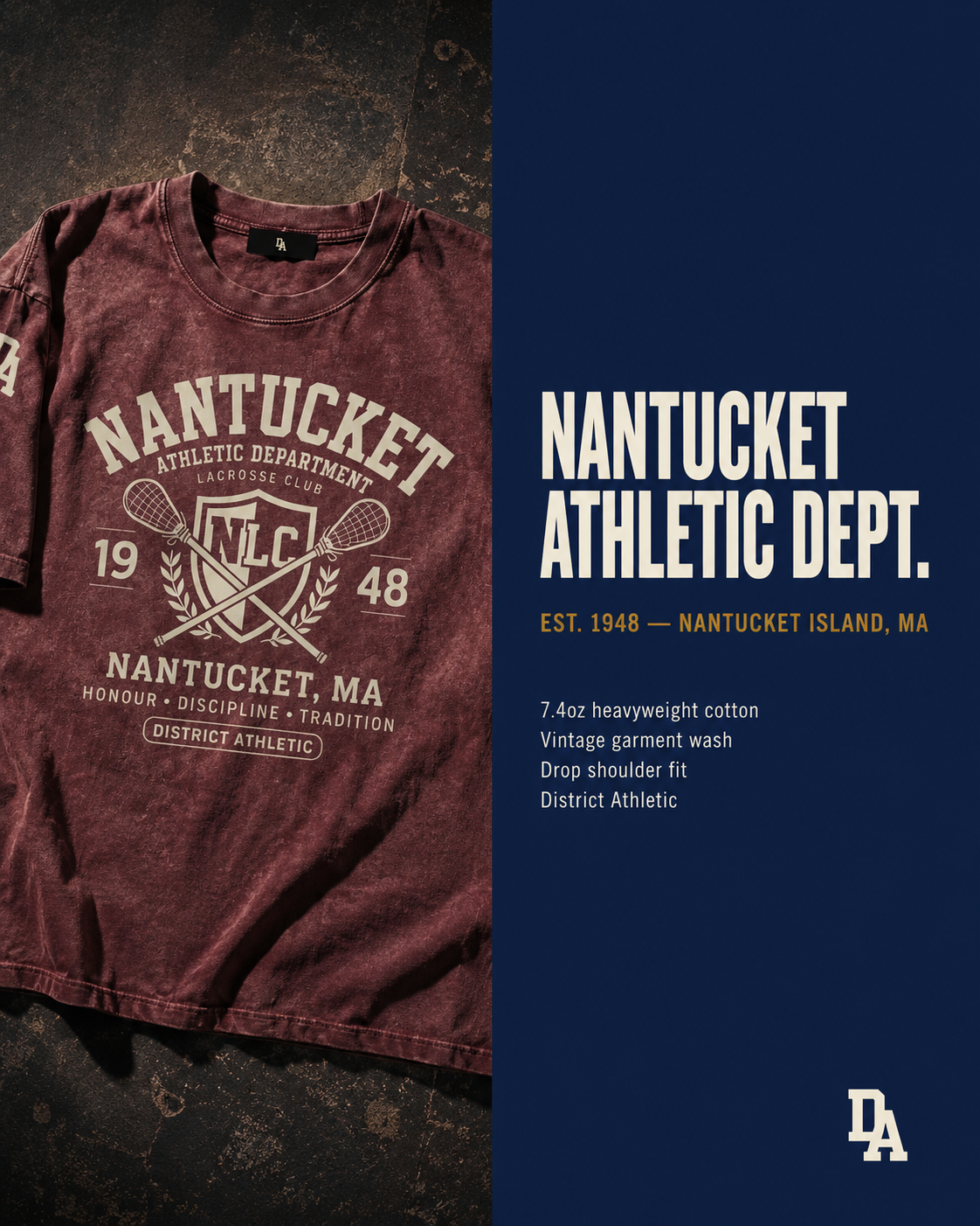 District Athletic Apparel Facebook ad: Nantucket Athletic Department.