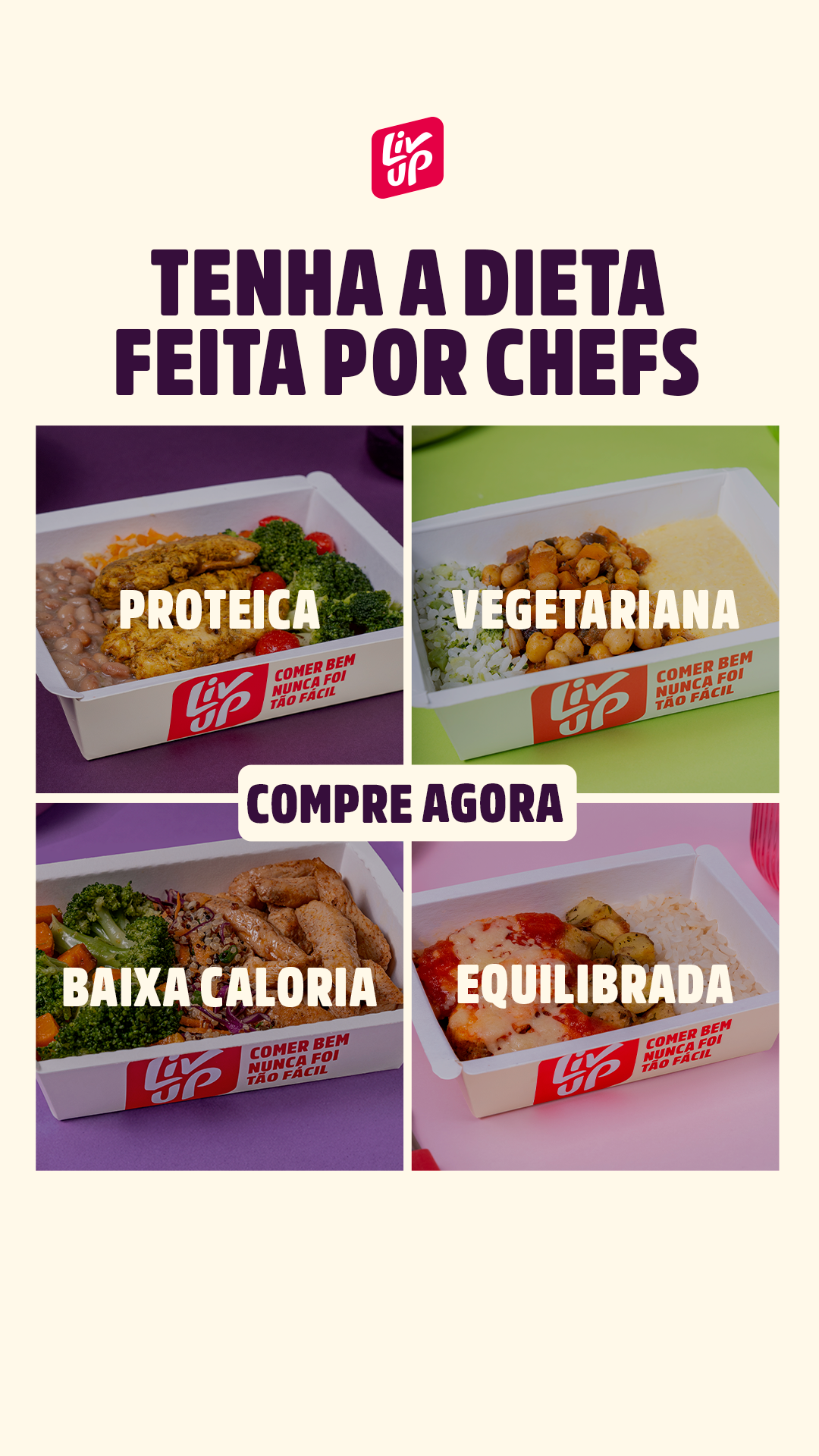 Liv Up Facebook ad: Kits de 20 marmitas com desconto!
