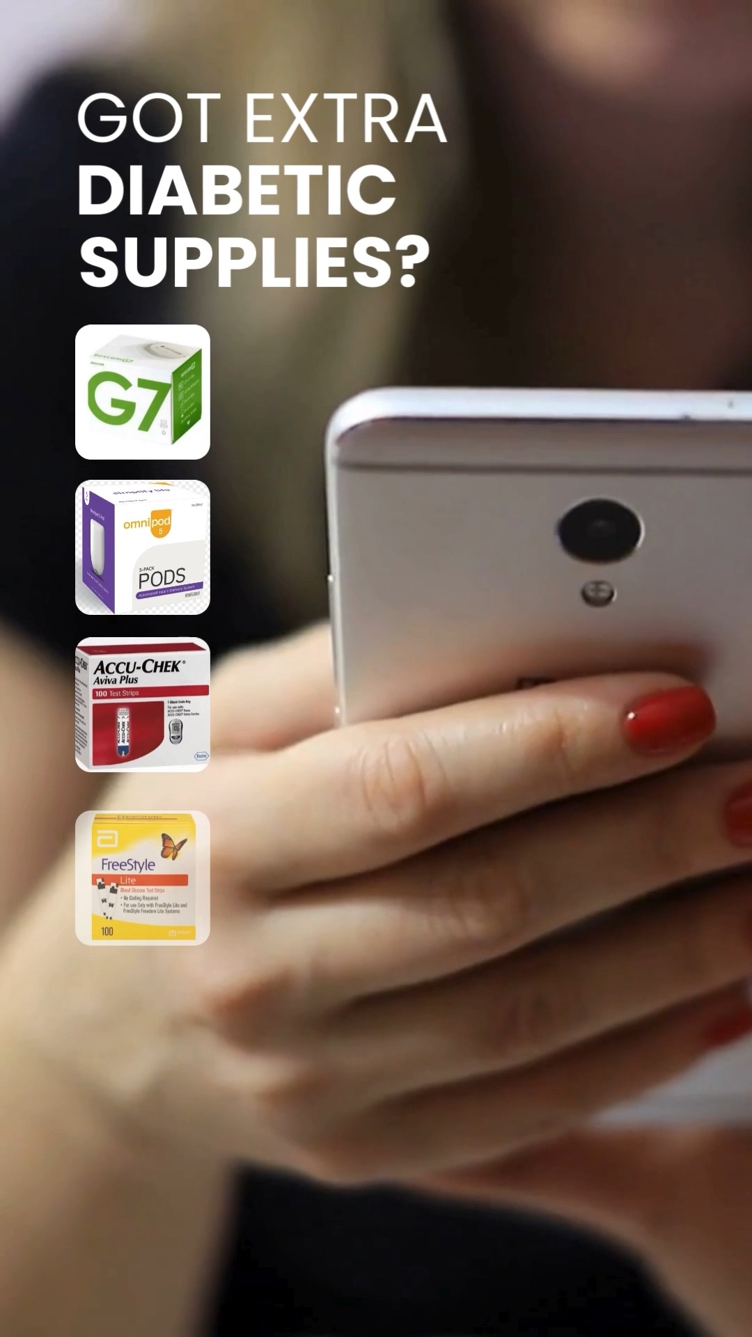 Ship My Strips Facebook ad: Sell Your Diabetic Supplies Today!