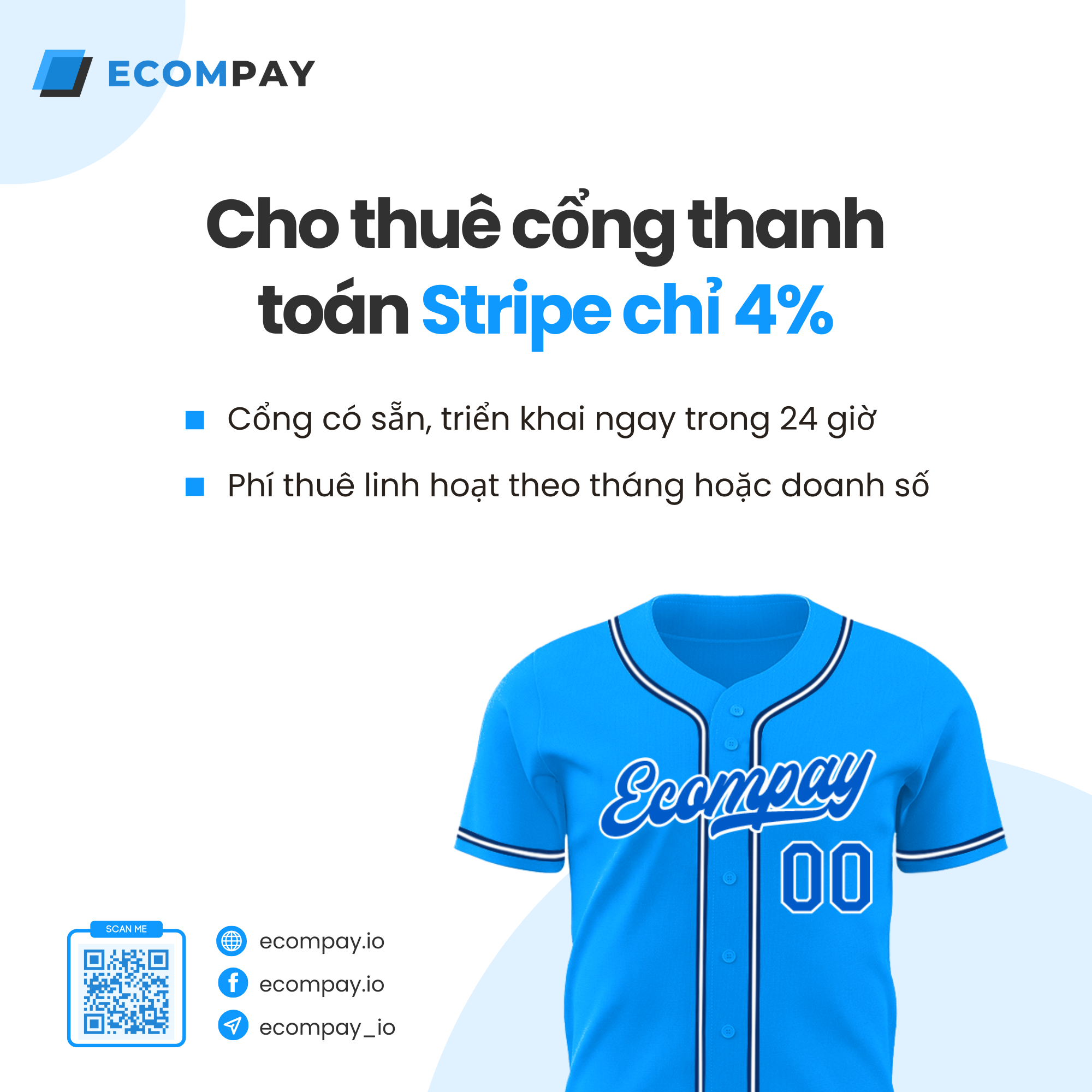 Ecompay Facebook ad: Cho thuê cổng Stripe, payout hằng ngày!