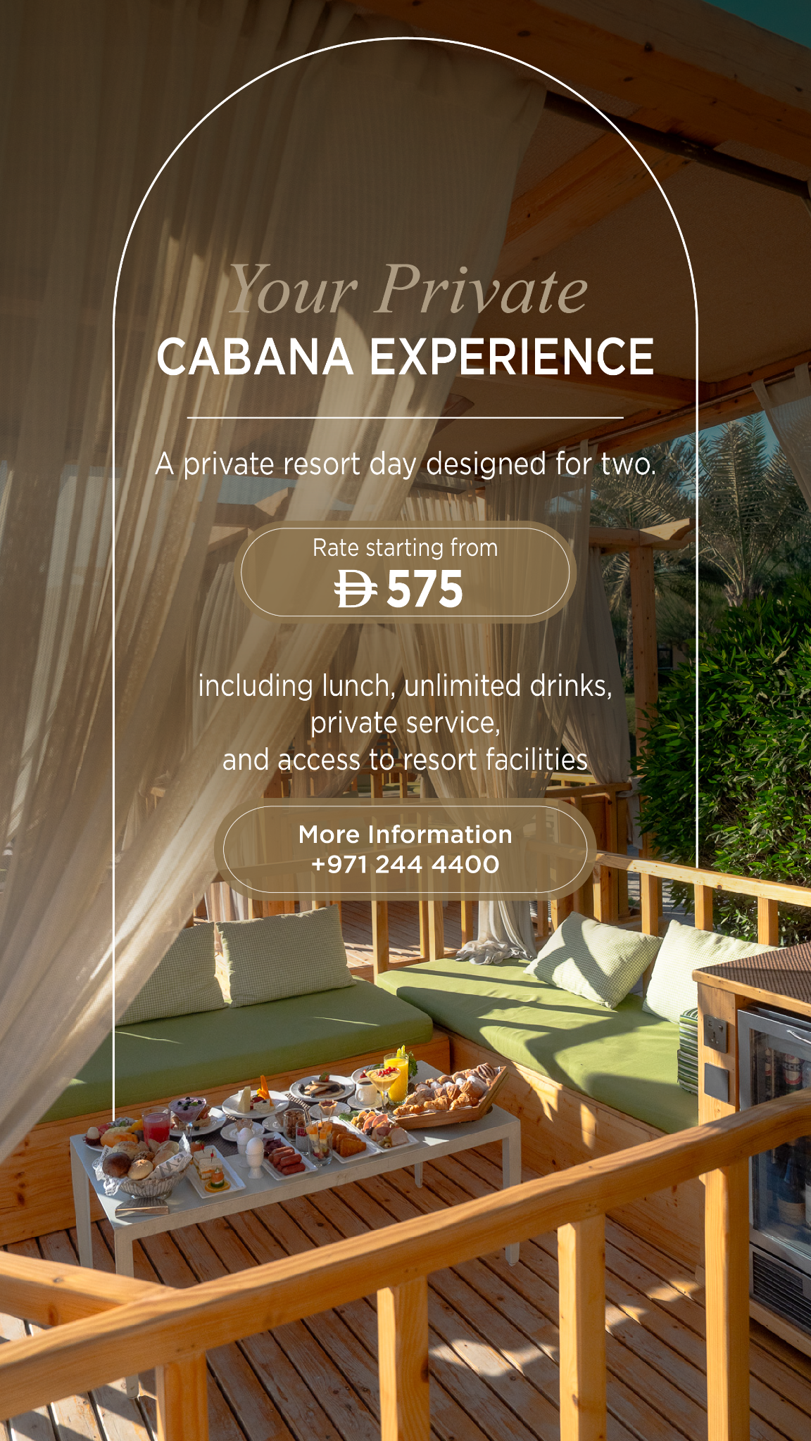 Rixos Bab Al Bahr Facebook ad: A Private Resort Day for Two