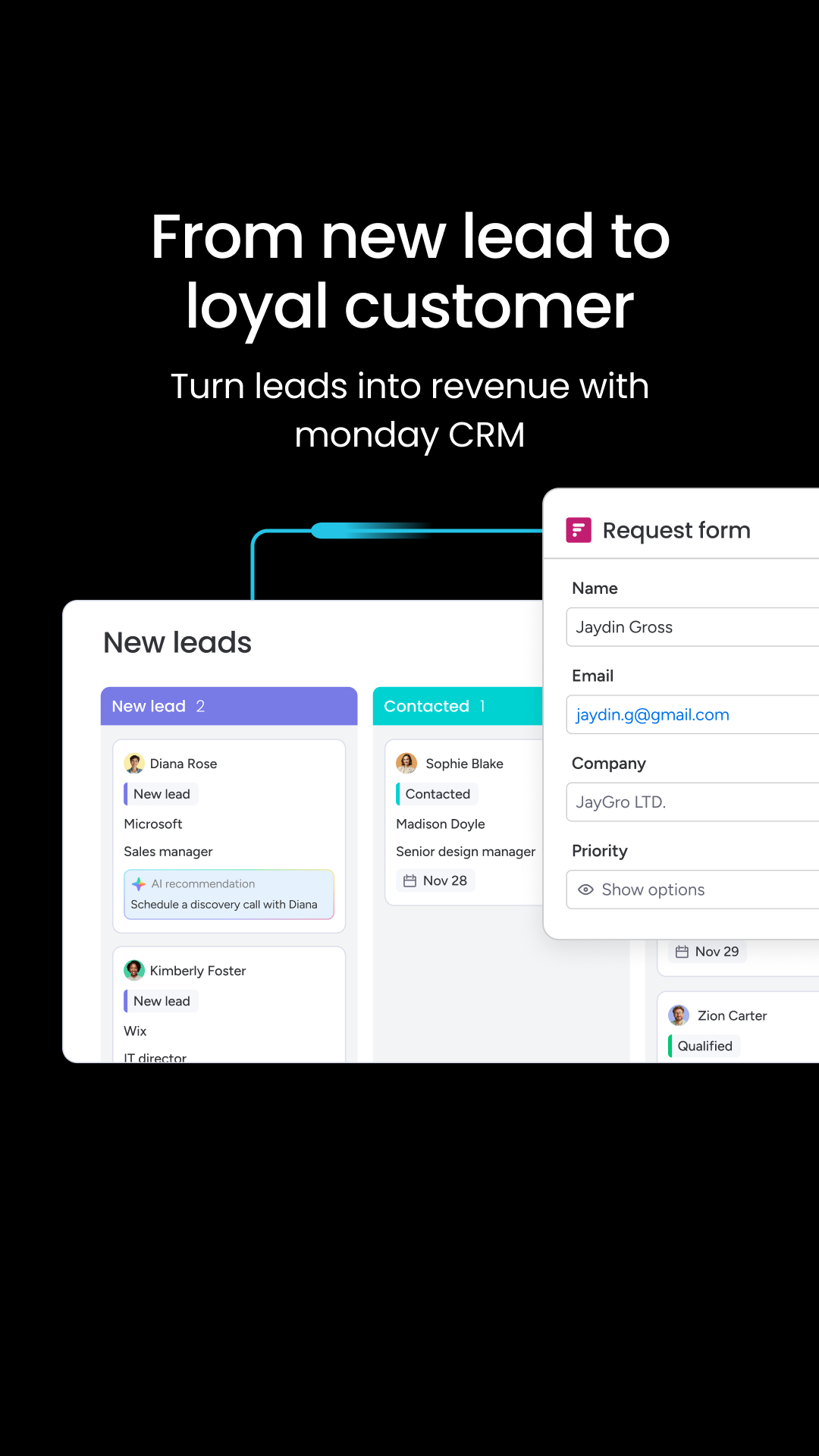 monday CRM Facebook ad