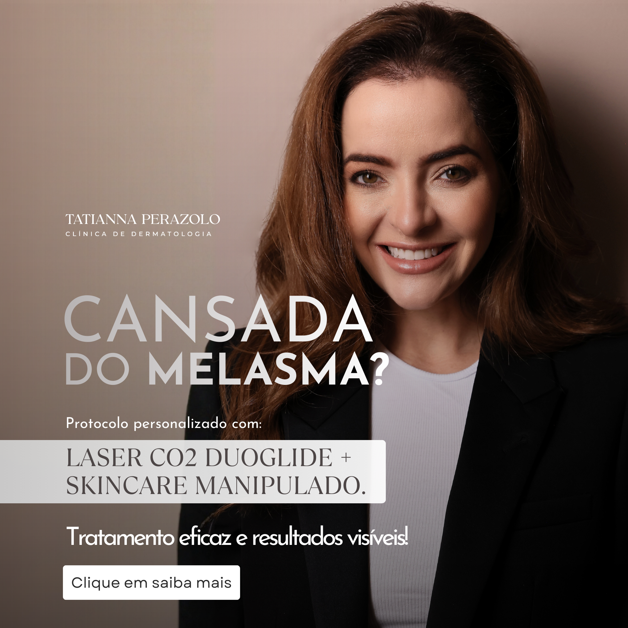 Tati Perazolo Facebook ad: Melasma não melhora com improviso.
