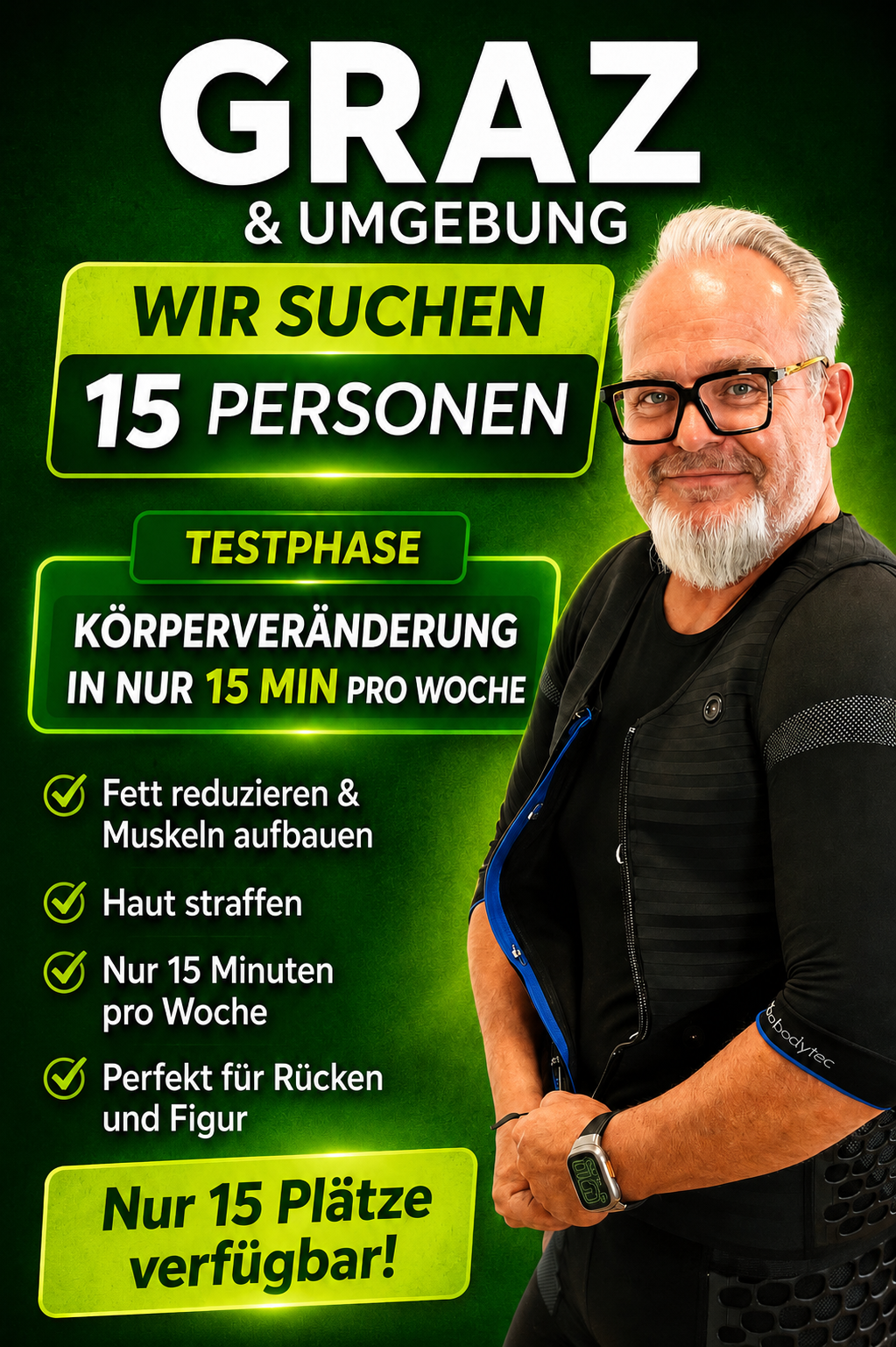 Impuls15 Graz Mitte Facebook ad: 15 Plätze für EMS-Personaltraining