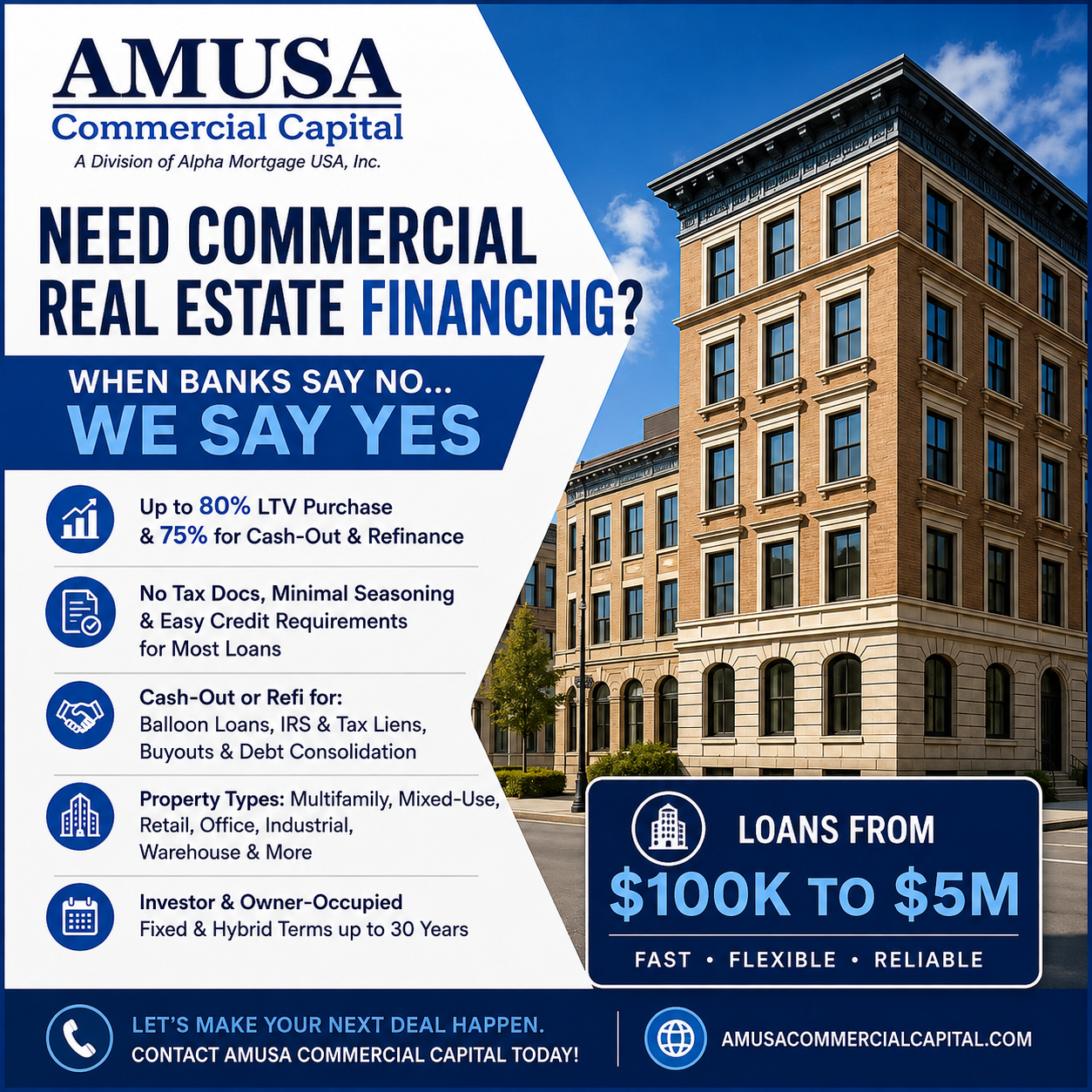Commercial Mortgage Store Facebook ad: Commercial Real Estate Loans
