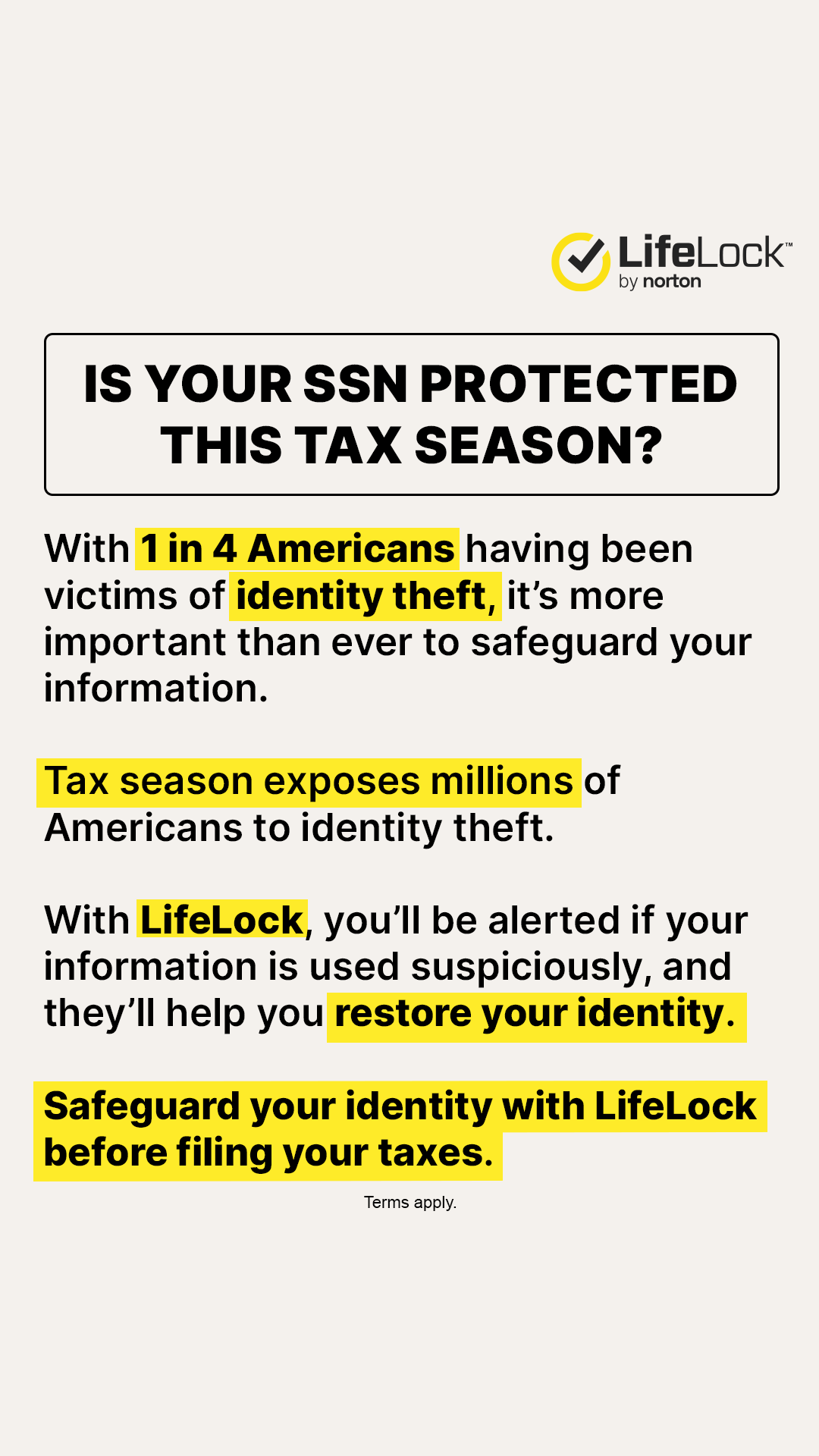 LifeLock Facebook ad