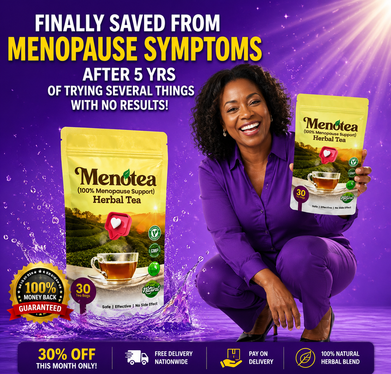Menotea Menopause Relief Facebook ad