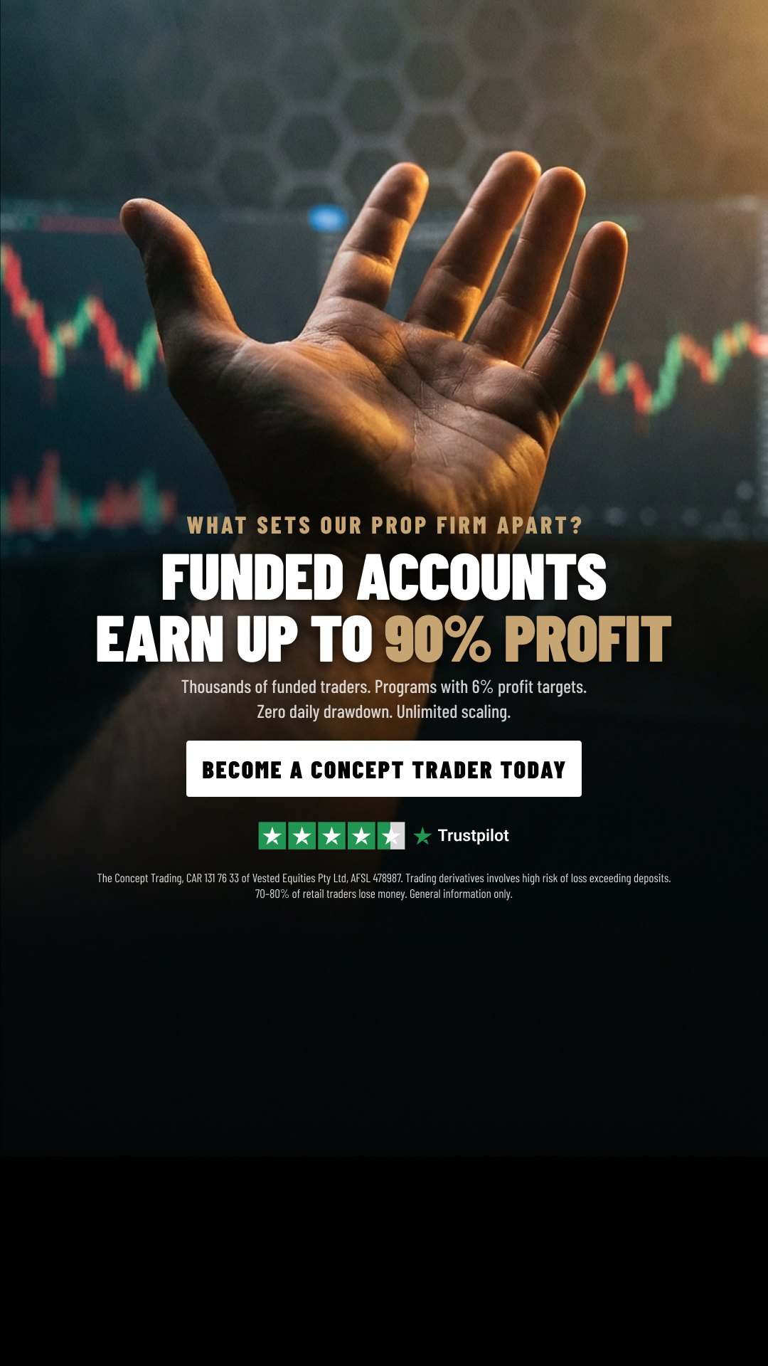 The Concept Trading Facebook ad: START TRADING TODAY
