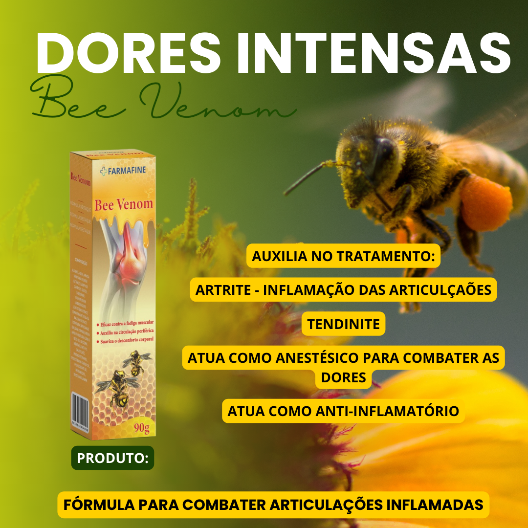 Farmafine Facebook ad: Dores Intensas | Pomada Veneno de Abelha