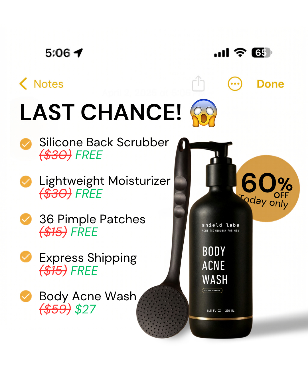 Shield Labs Facebook ad