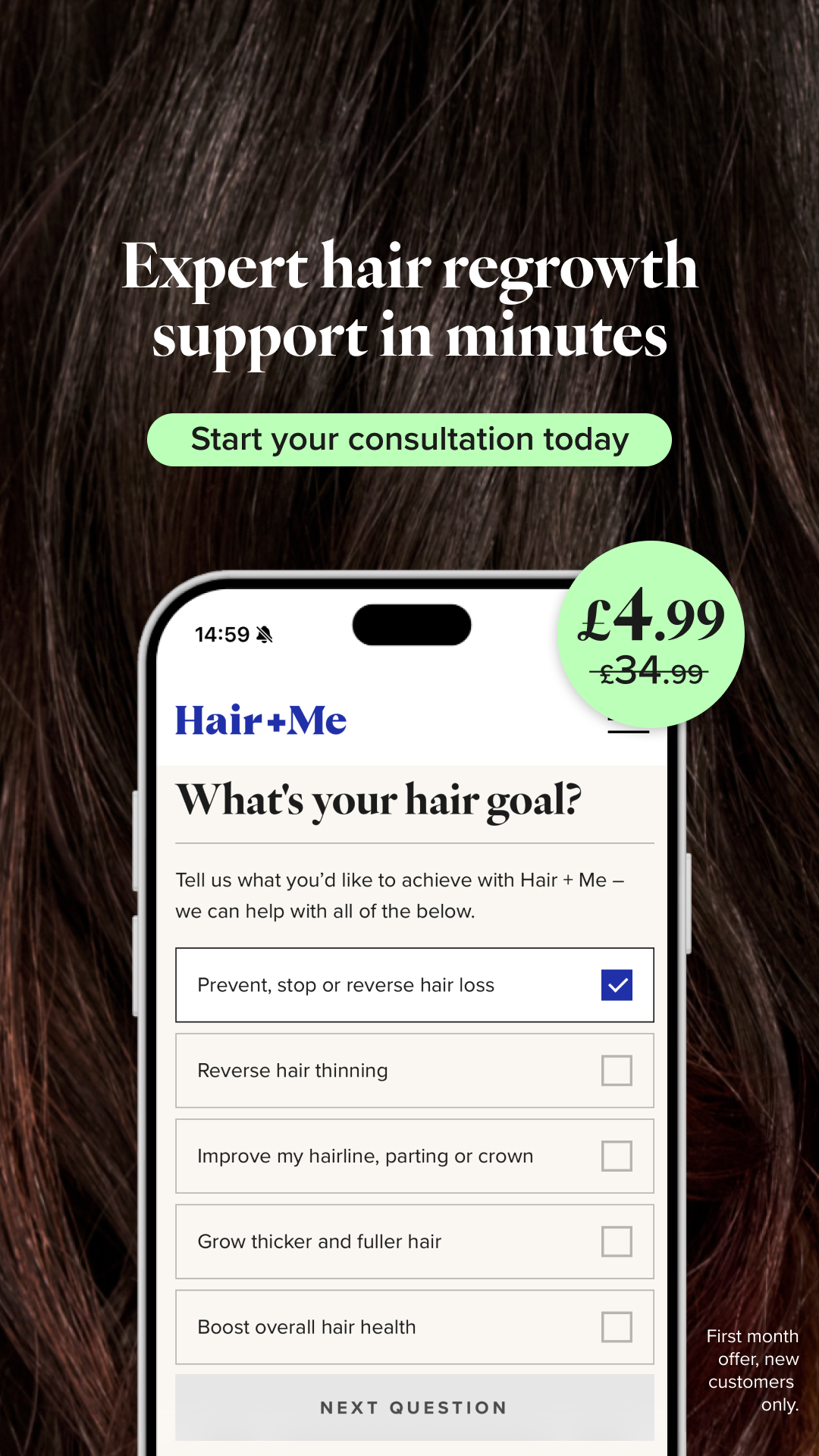 Hair + Me Facebook ad