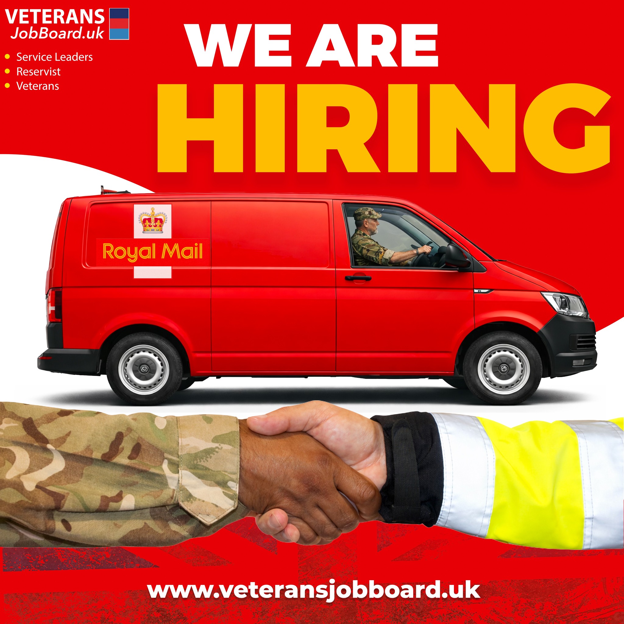 Veterans Job Board UK Facebook ad: Royal Mail Careers, For the Armed Forces Community
