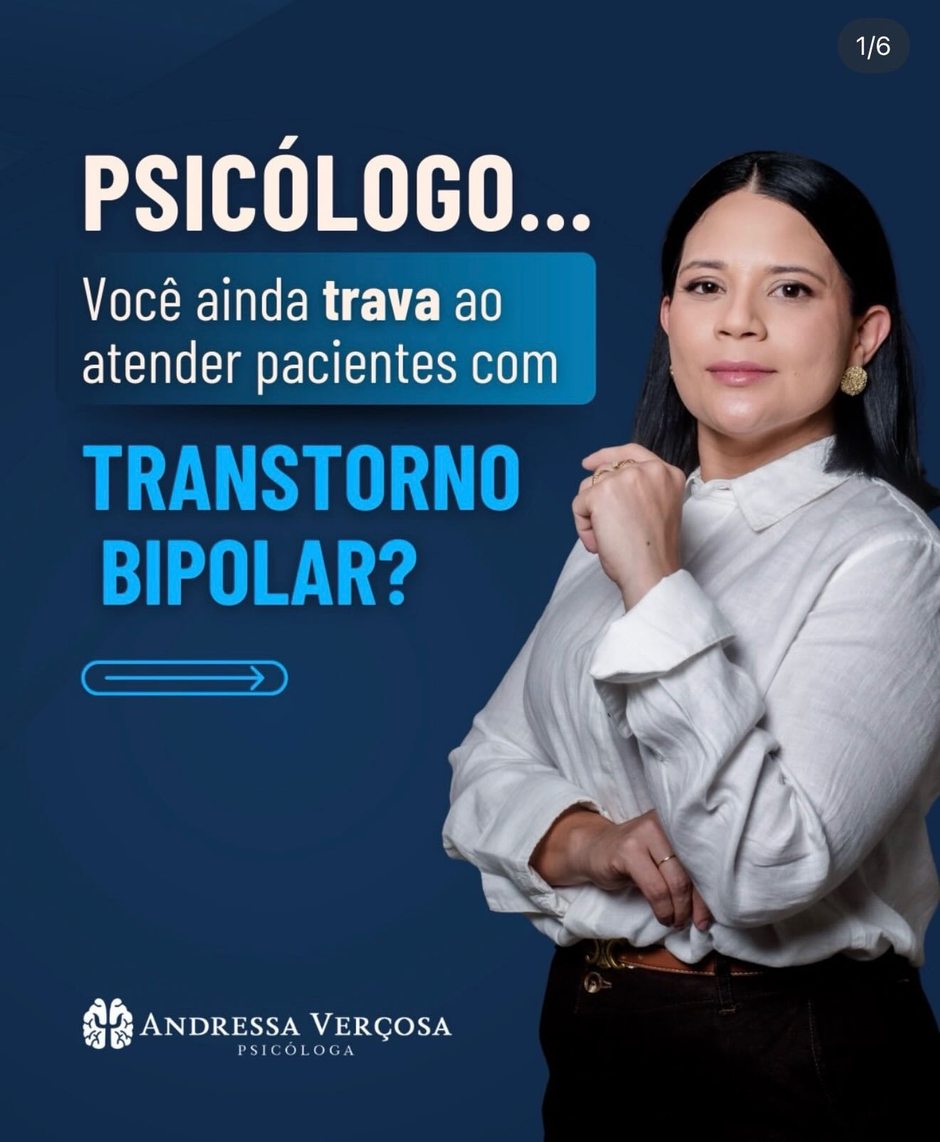Andressa Versosa Psicóloga Facebook ad: Você não é um mau psicólogo por travar…