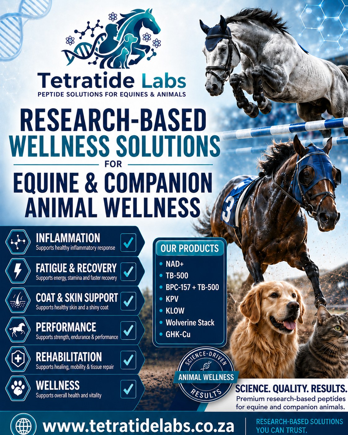Tetratide Labs Facebook ad: Research human and Animal Peptide Supplier | Tetratide Labs