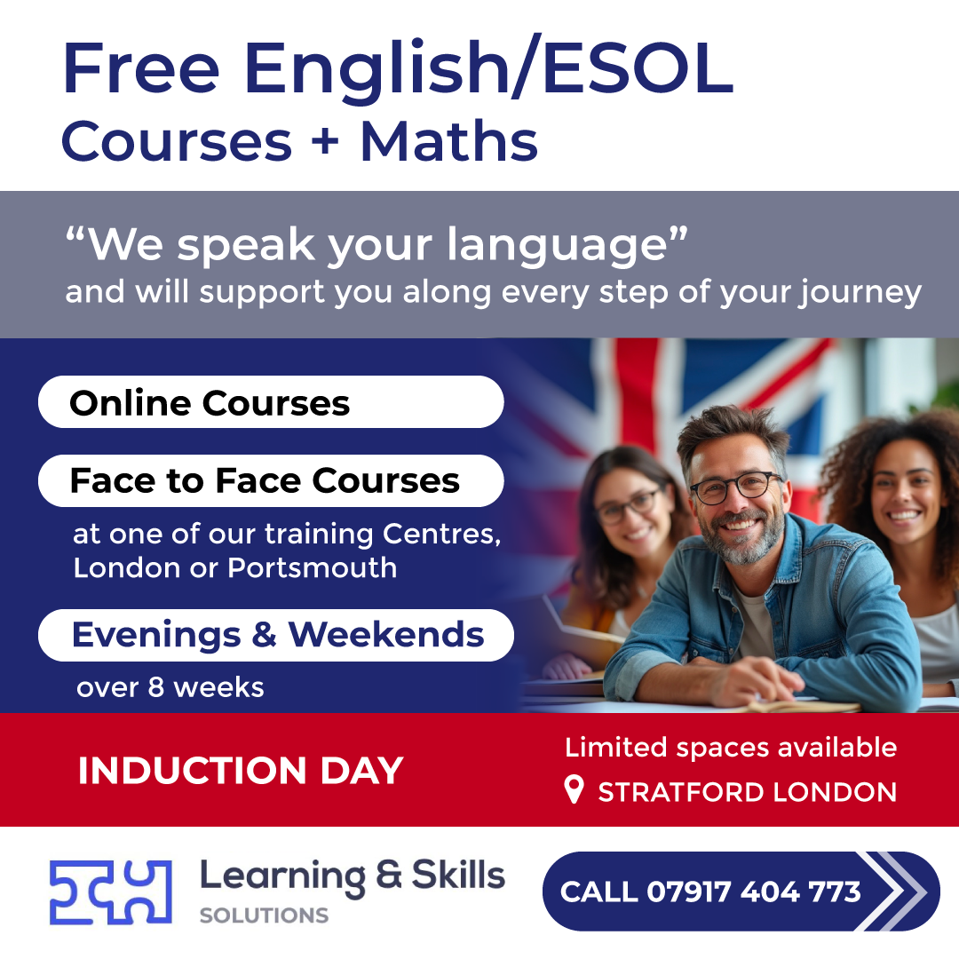 Learning & Skills Solutions Ltd Facebook ad: Free English/ESOL Courses + Maths
