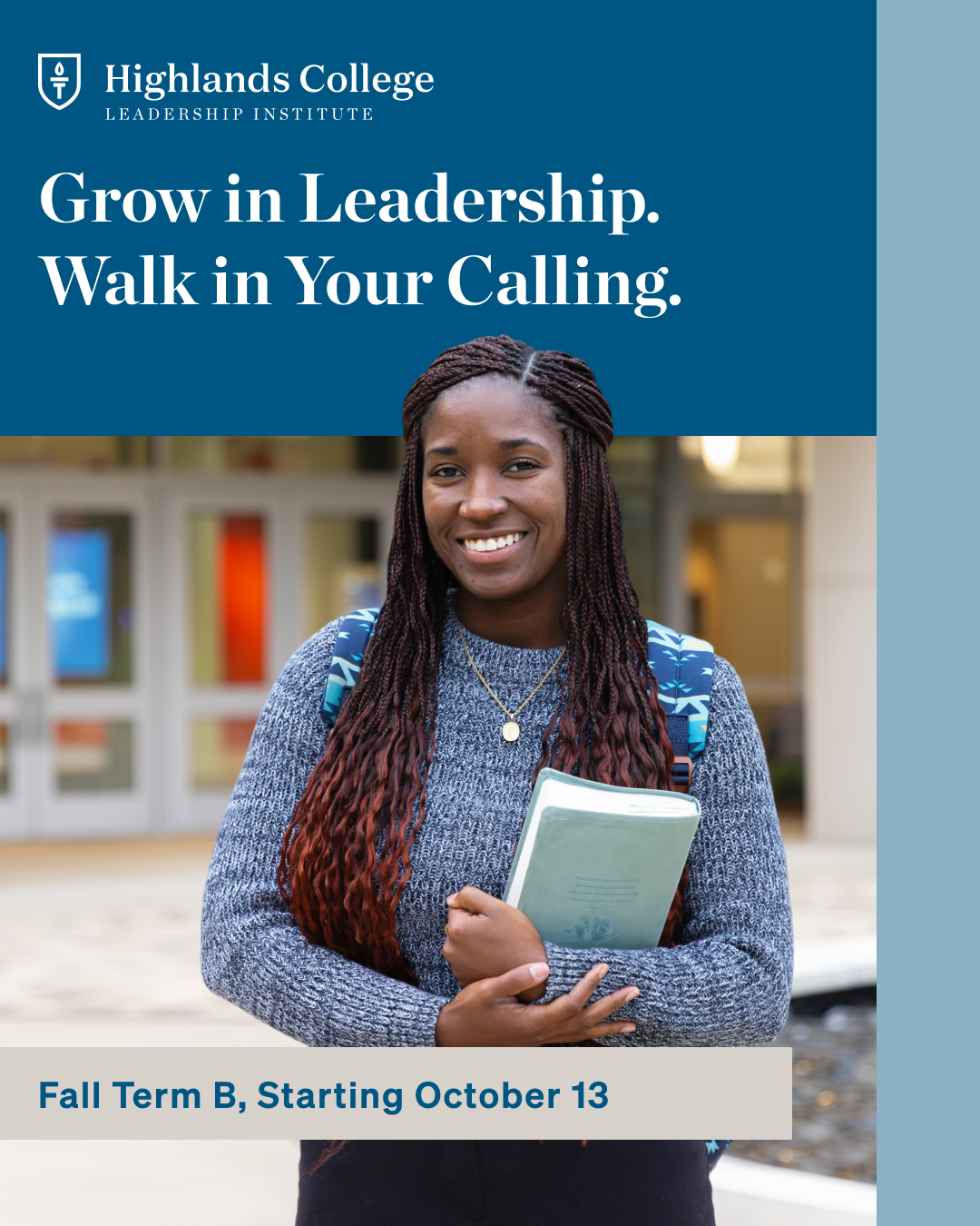 Highlands College Leadership Institute Facebook ad: Biblical Leadership Training for Adults