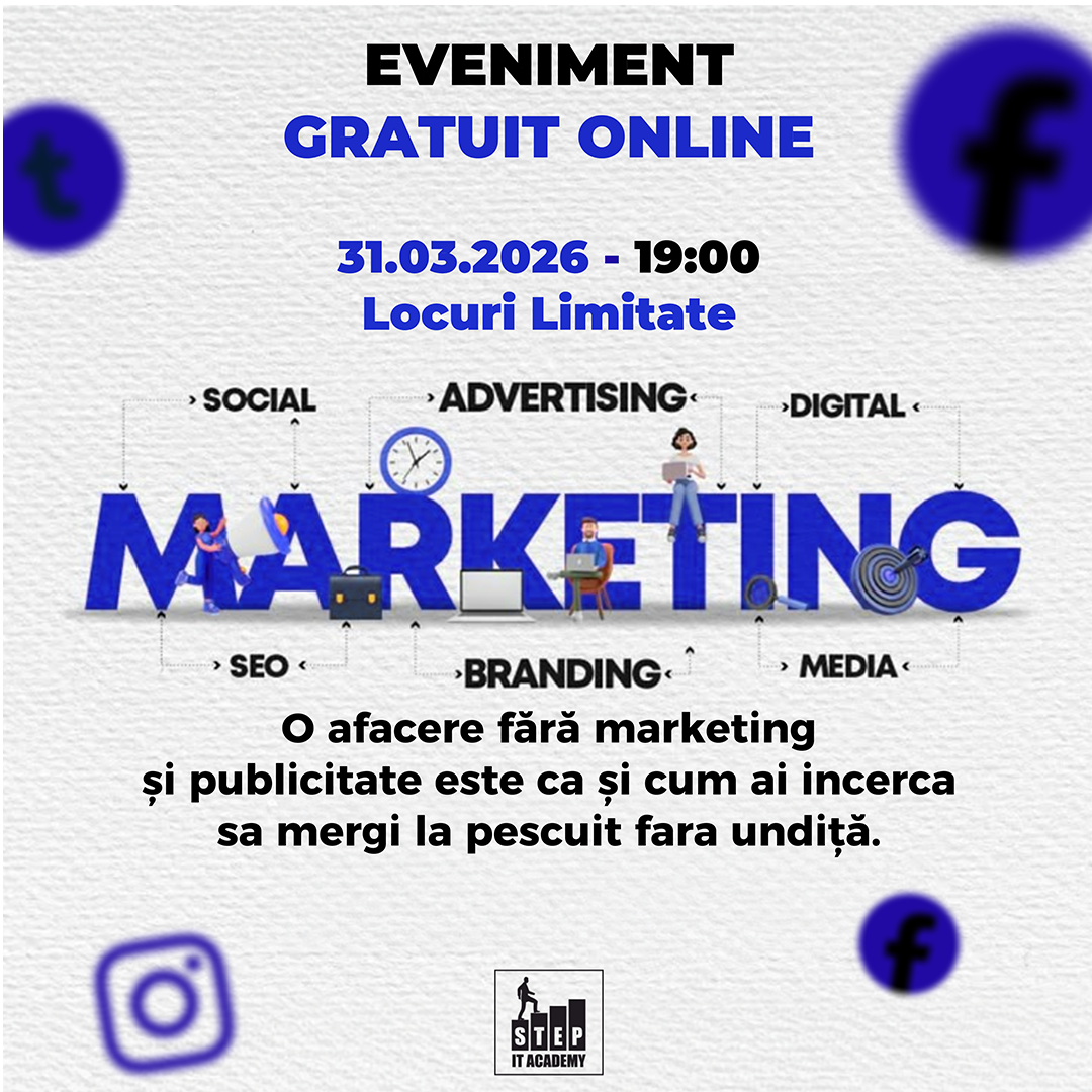 STEP IT Academy Bucharest Facebook ad: 31 martie la ora 19:00