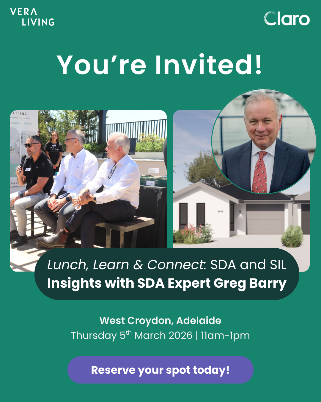 Vera Living Facebook ad: SDA Lunch & Learn | West Croydon, Adelaide