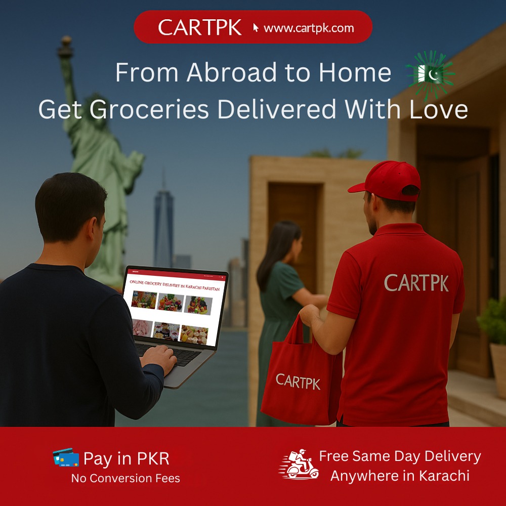Cartpk.com Facebook ad: Online Grocery delivery in Karachi Pakistan. Cartpk is the…