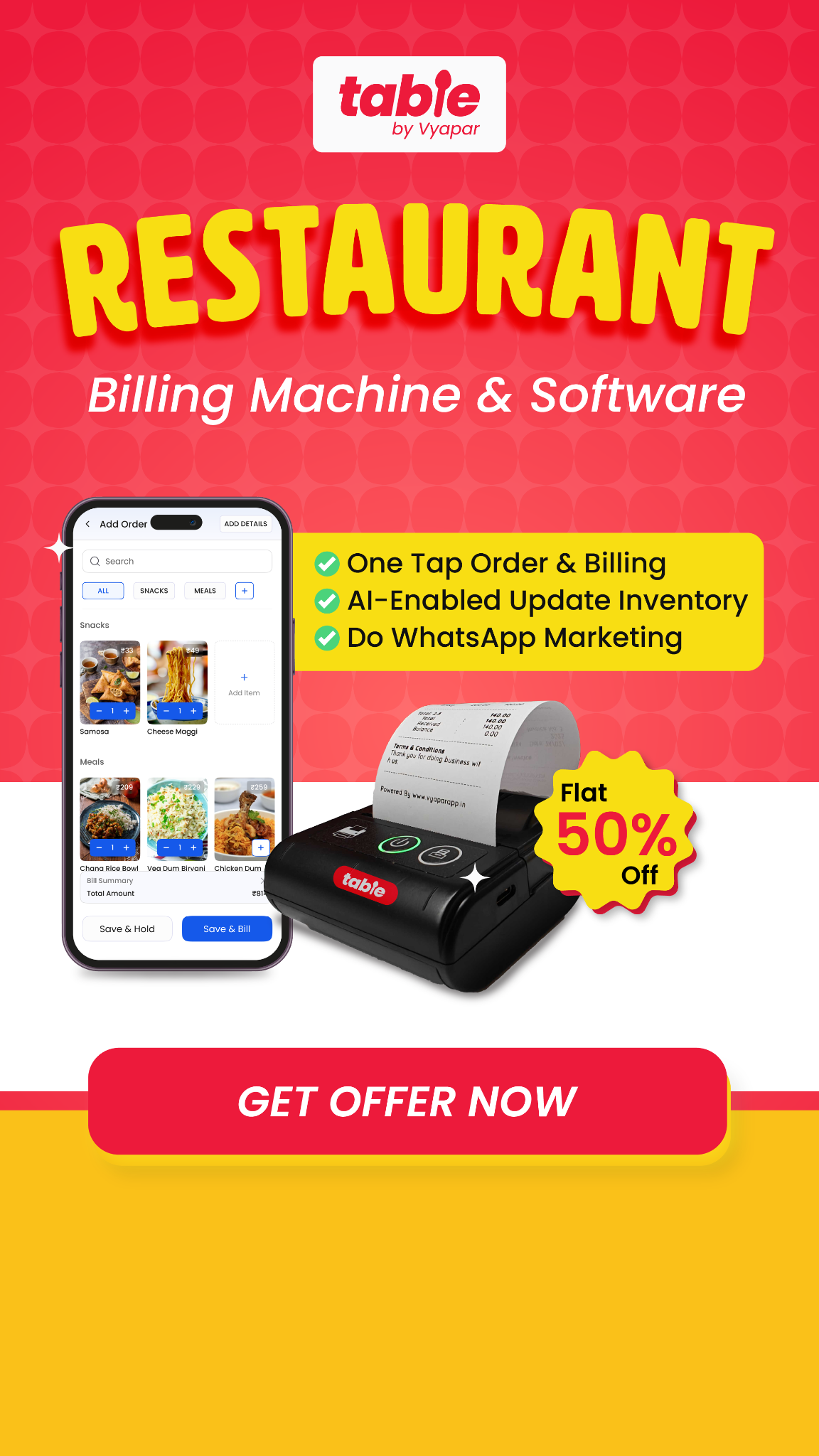 Table by Vyapar Facebook ad